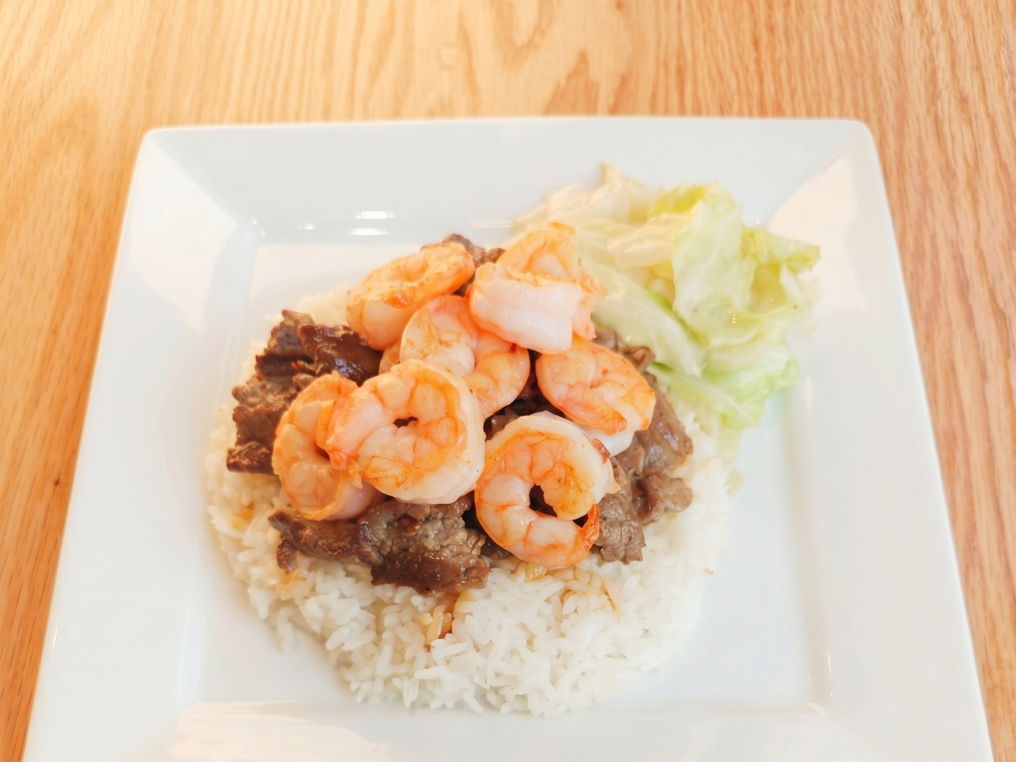 Beef & Shrimp Teriyaki.