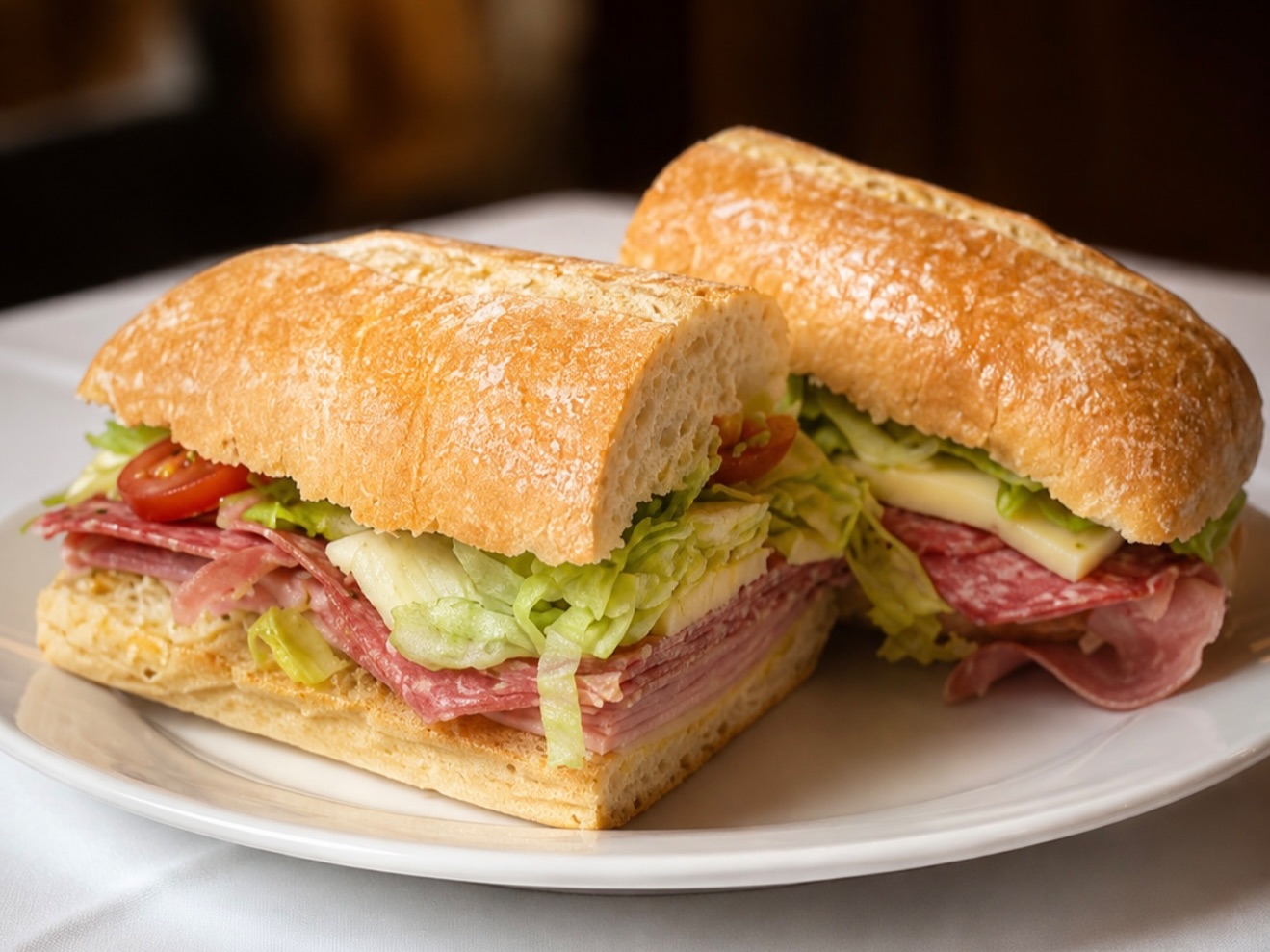 Ham, Salami & Cheese Sandwich.