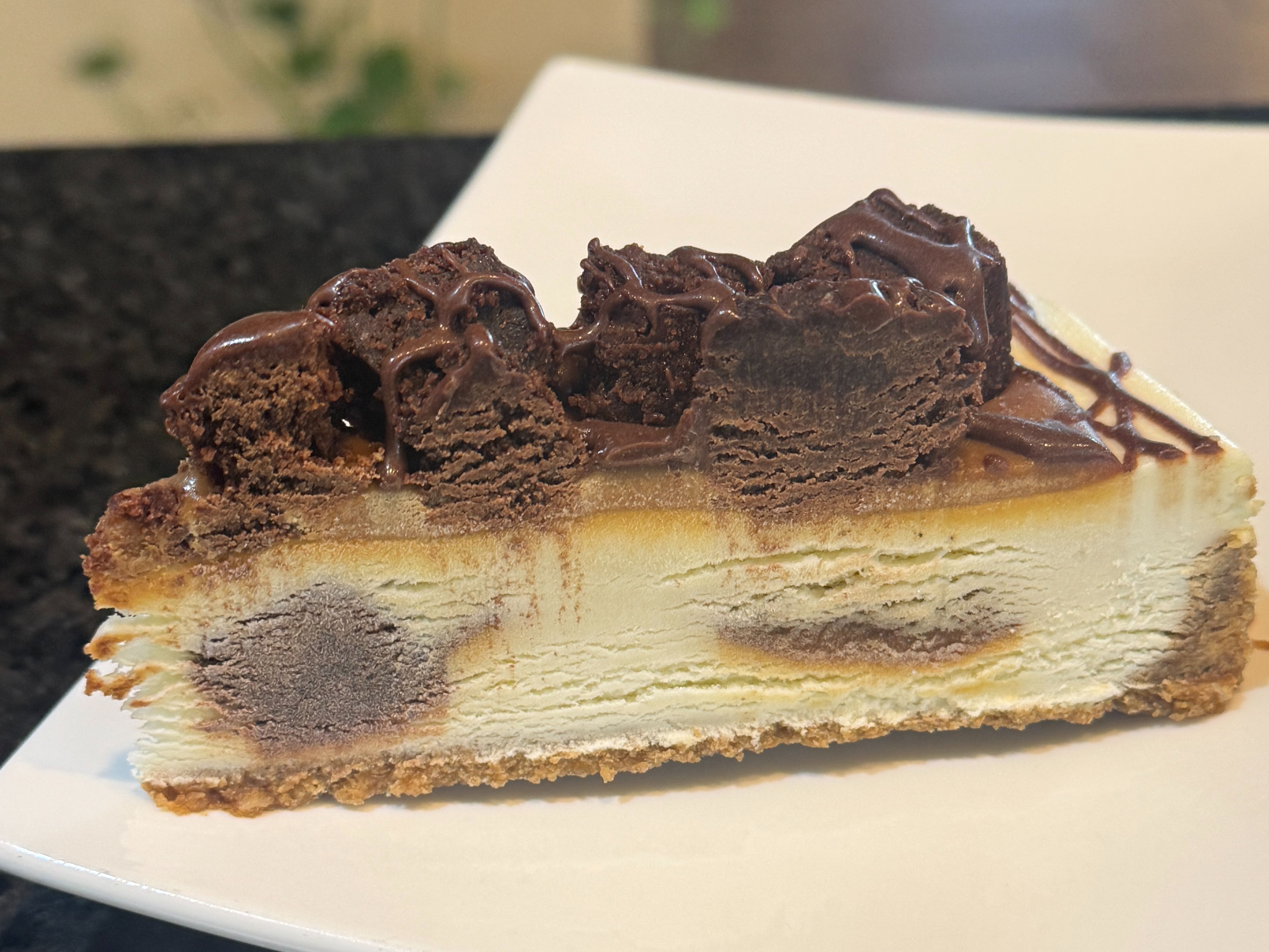 Caramel Brownie Cheesecake.