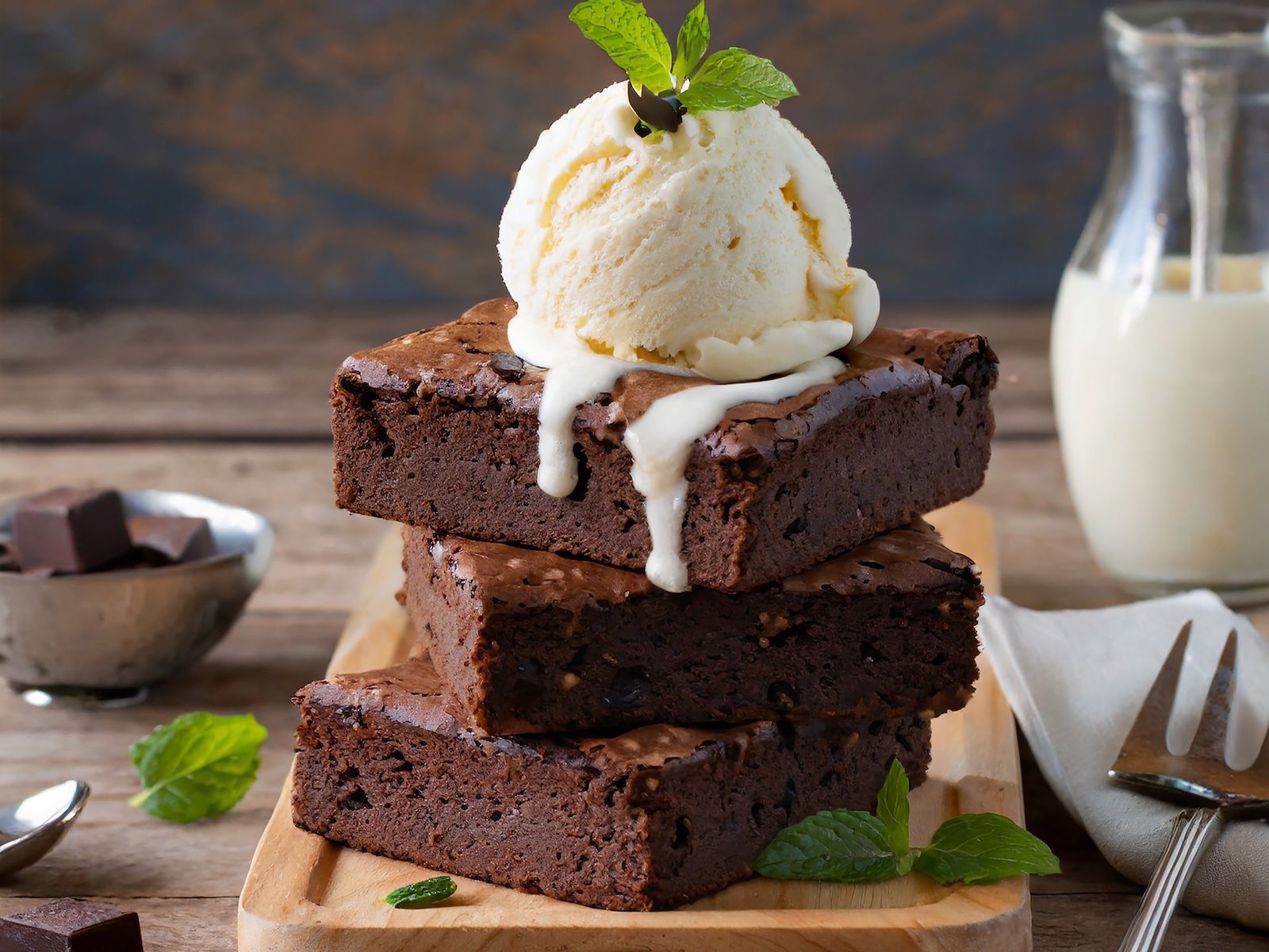 Ice Cream with Brownie (2 Scoops).