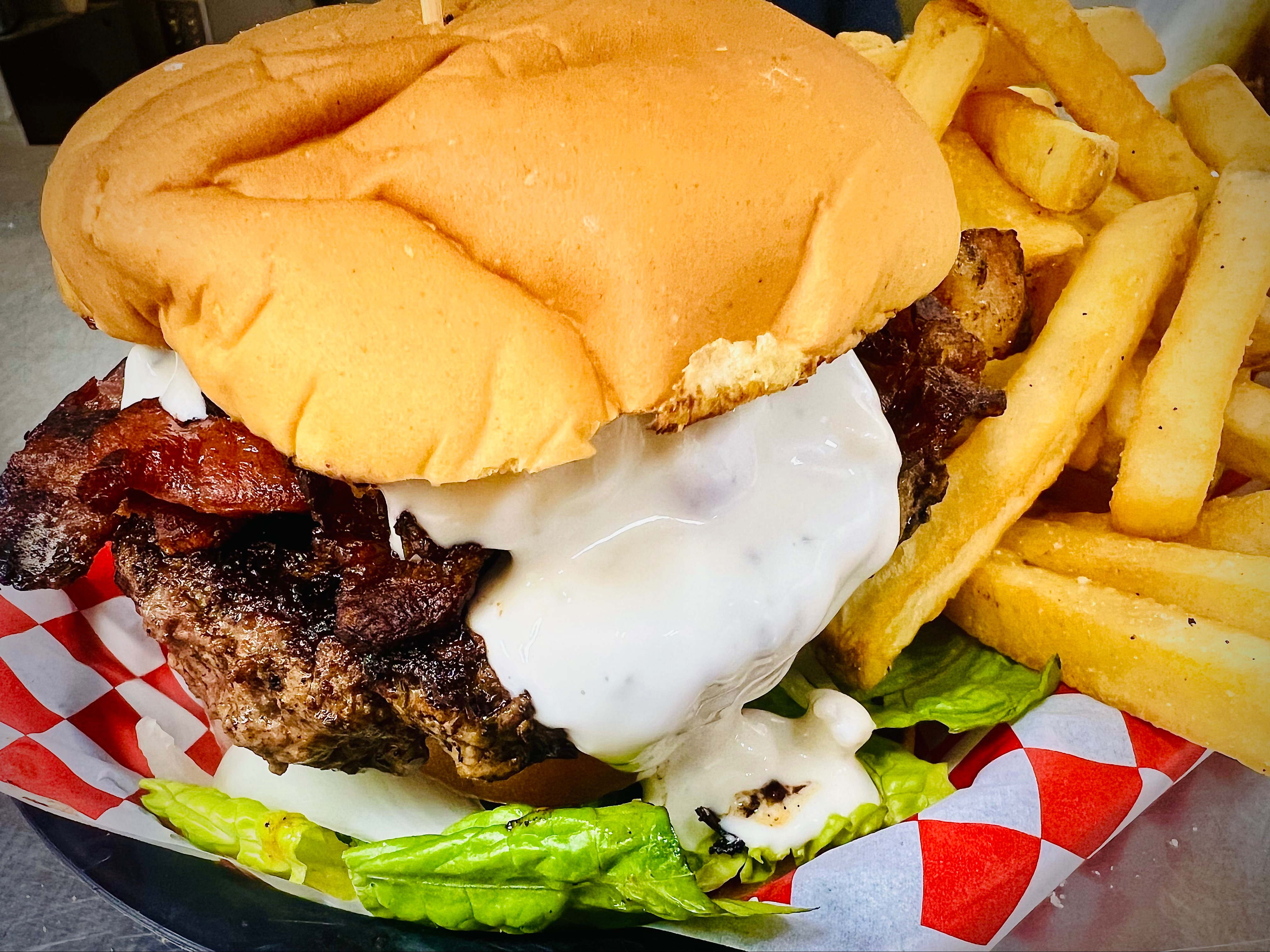 Black and Blue Burger.
