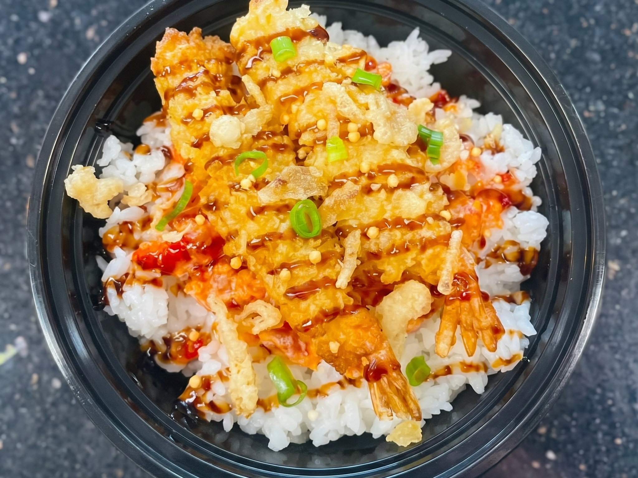 Crunchy Spicy Ahi Tempura Bowl.