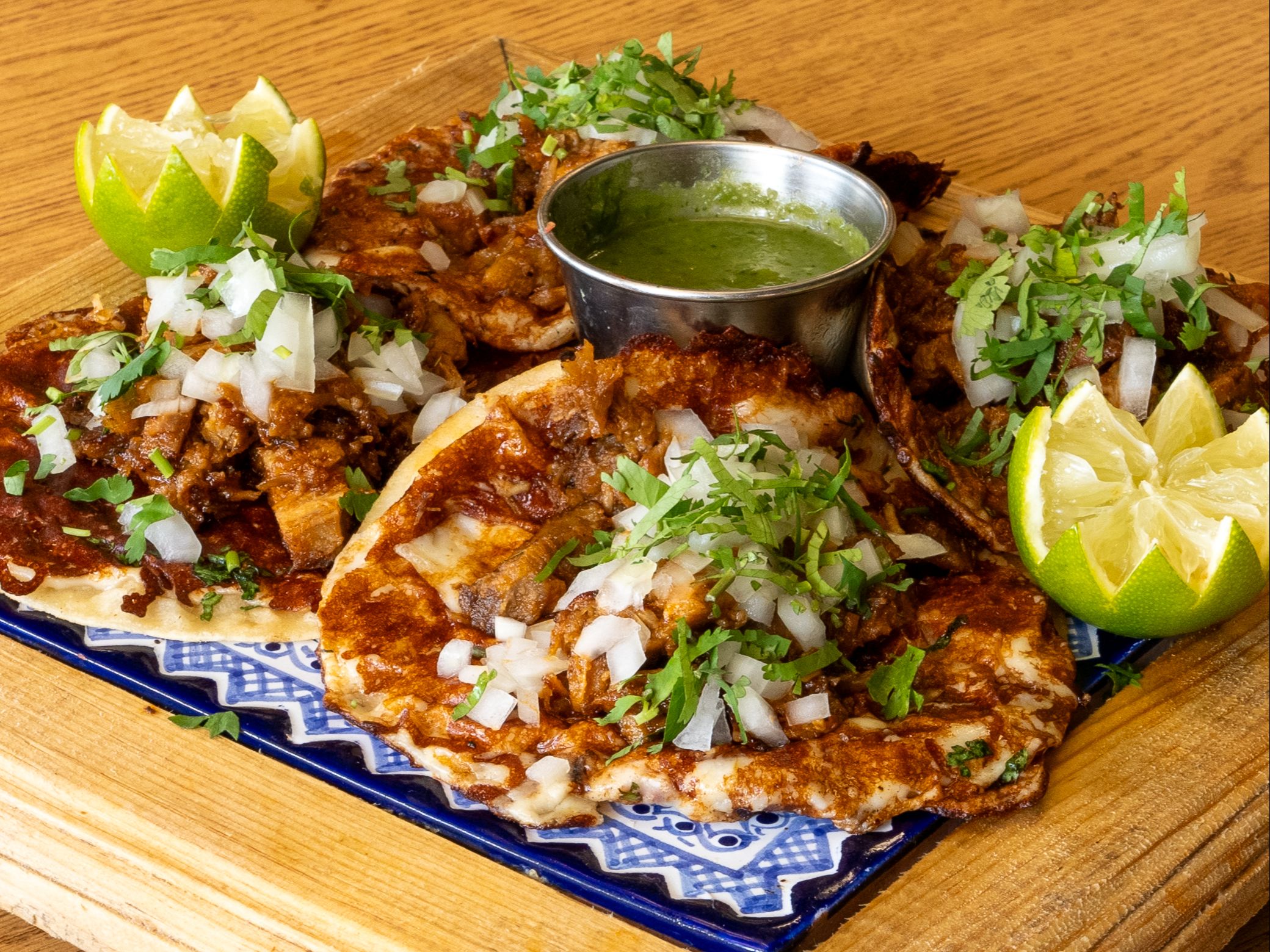 Short Ribs BBQ (pork)  Tajin Tacos.