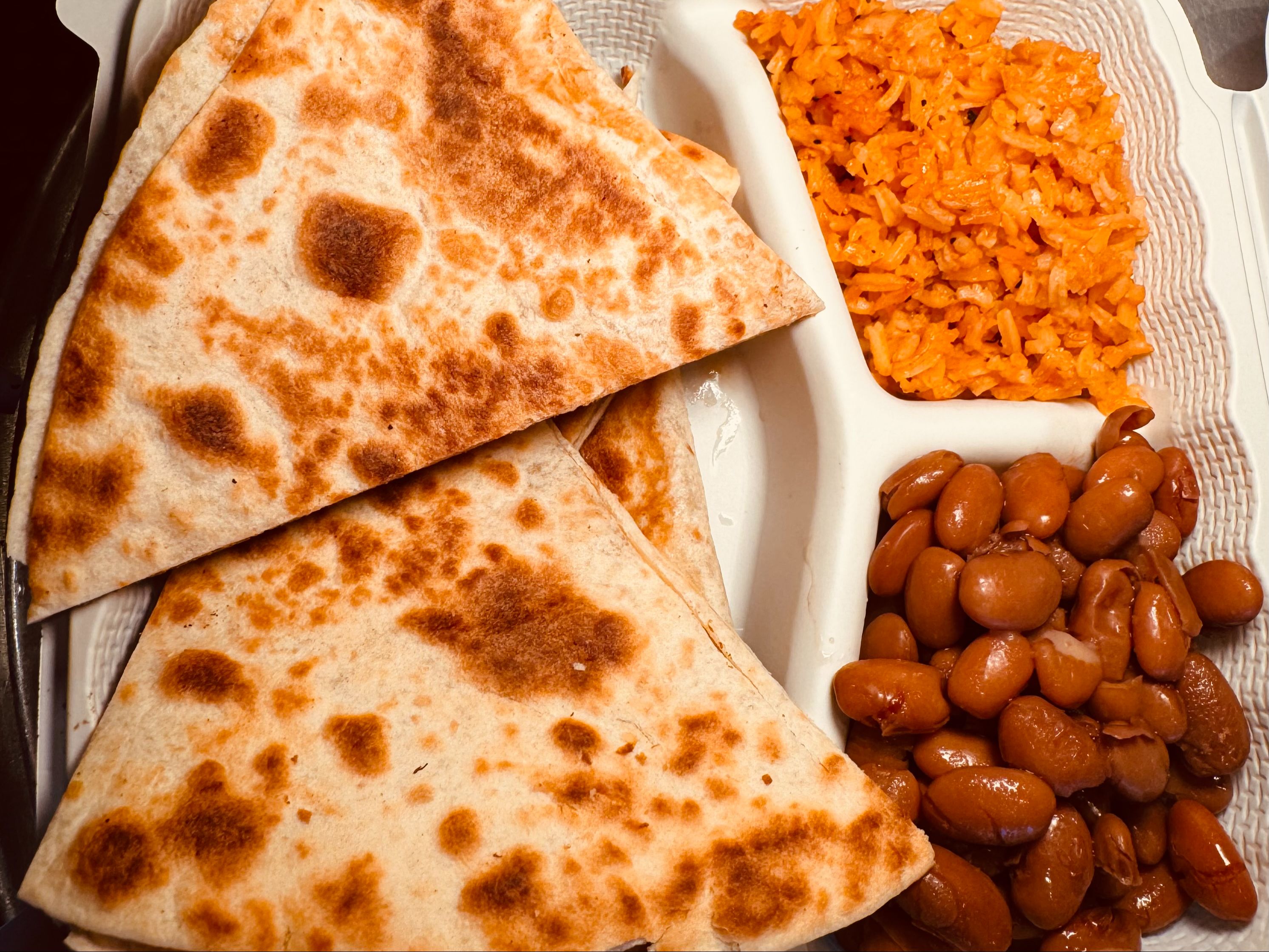 Kids Plain Cheese Quesadilla.