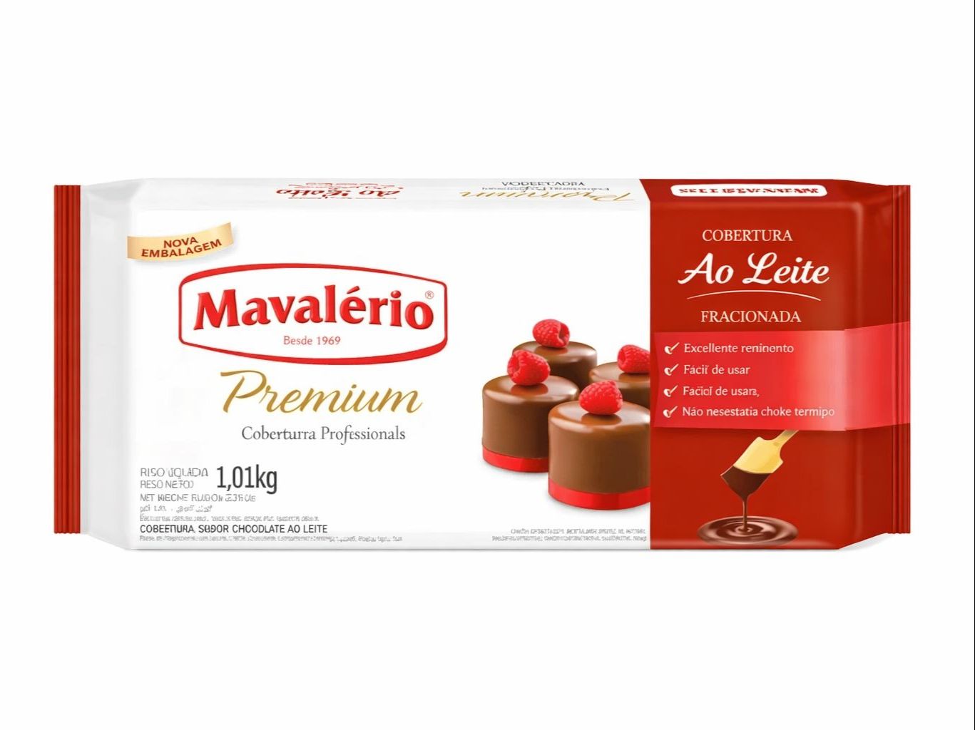 Chocolate Mavalerio Barra Ao Leite 1.01kg.