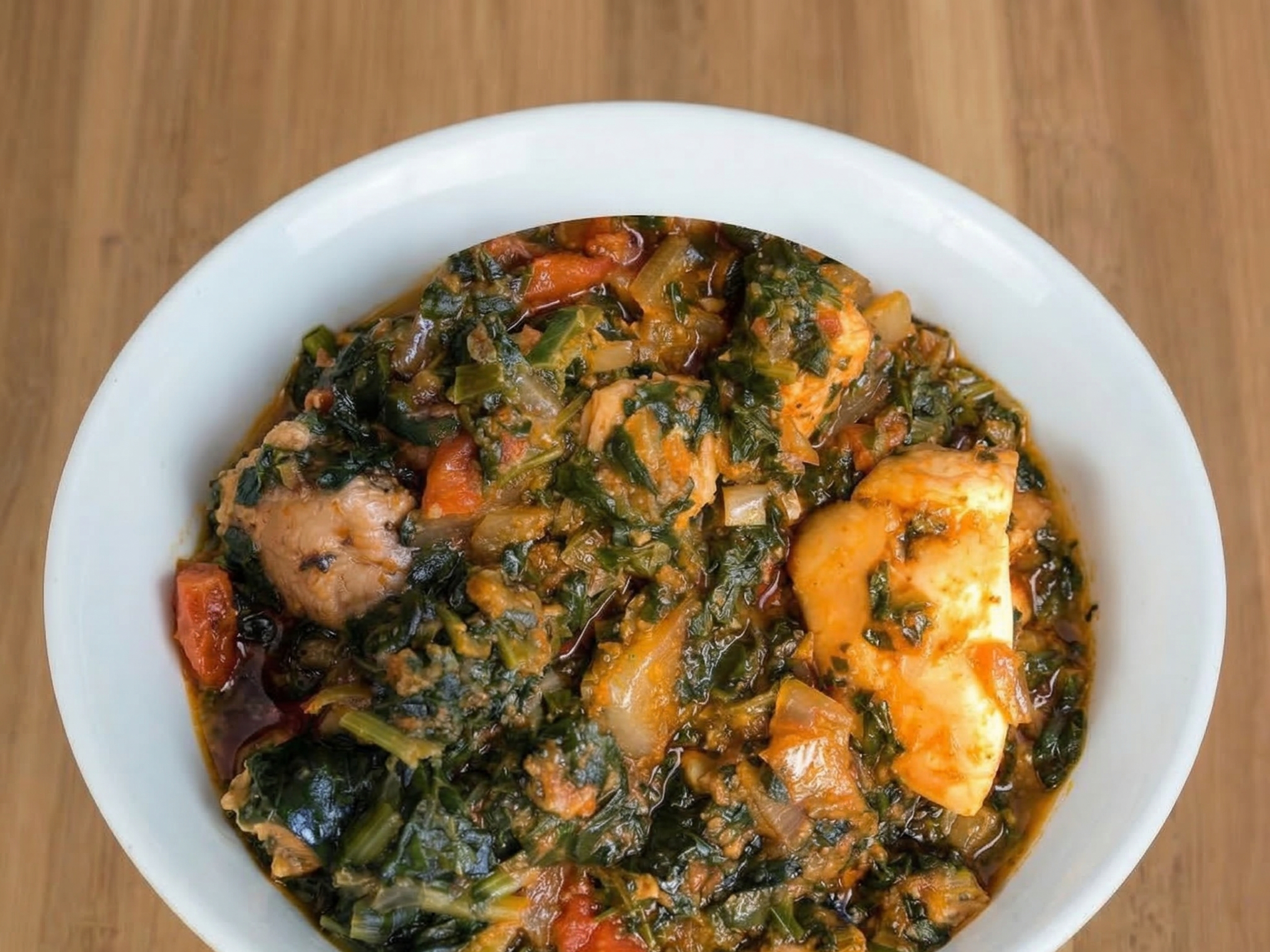 30. Fish Mixed With Spinach.
