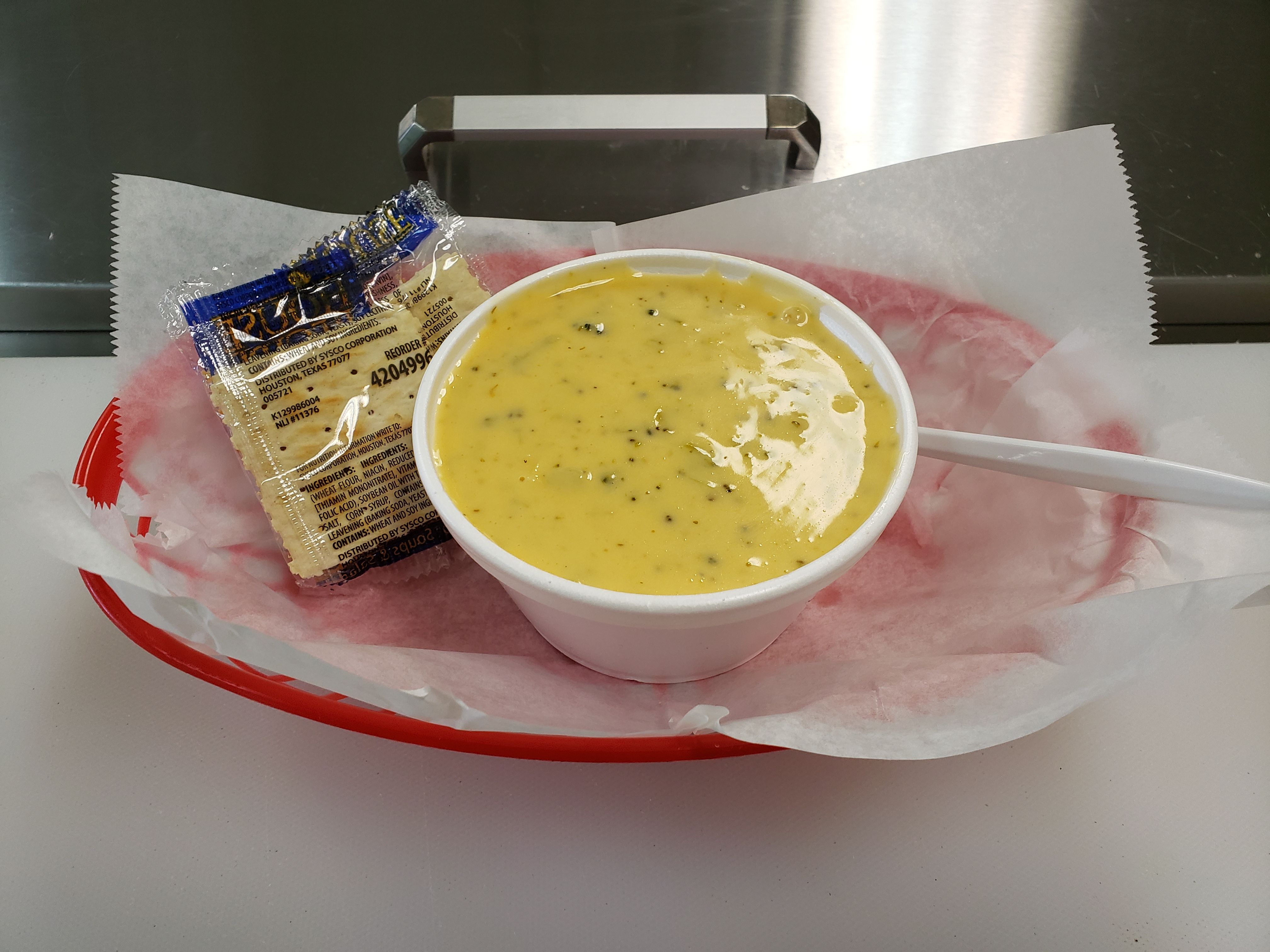 Hot Side 8oz Brocolli Cheddar Soup.