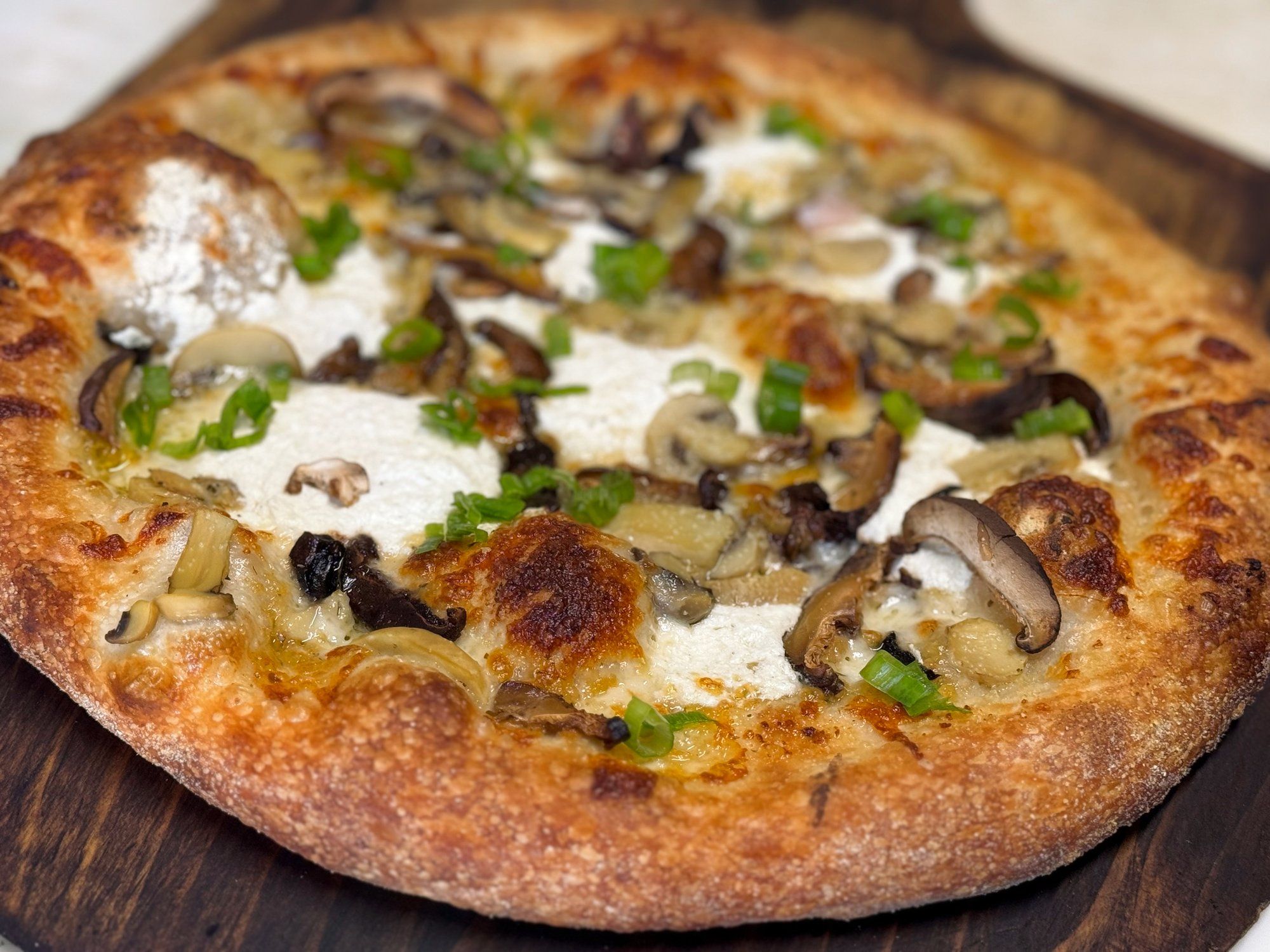 Mushroom Swiss Pizza.