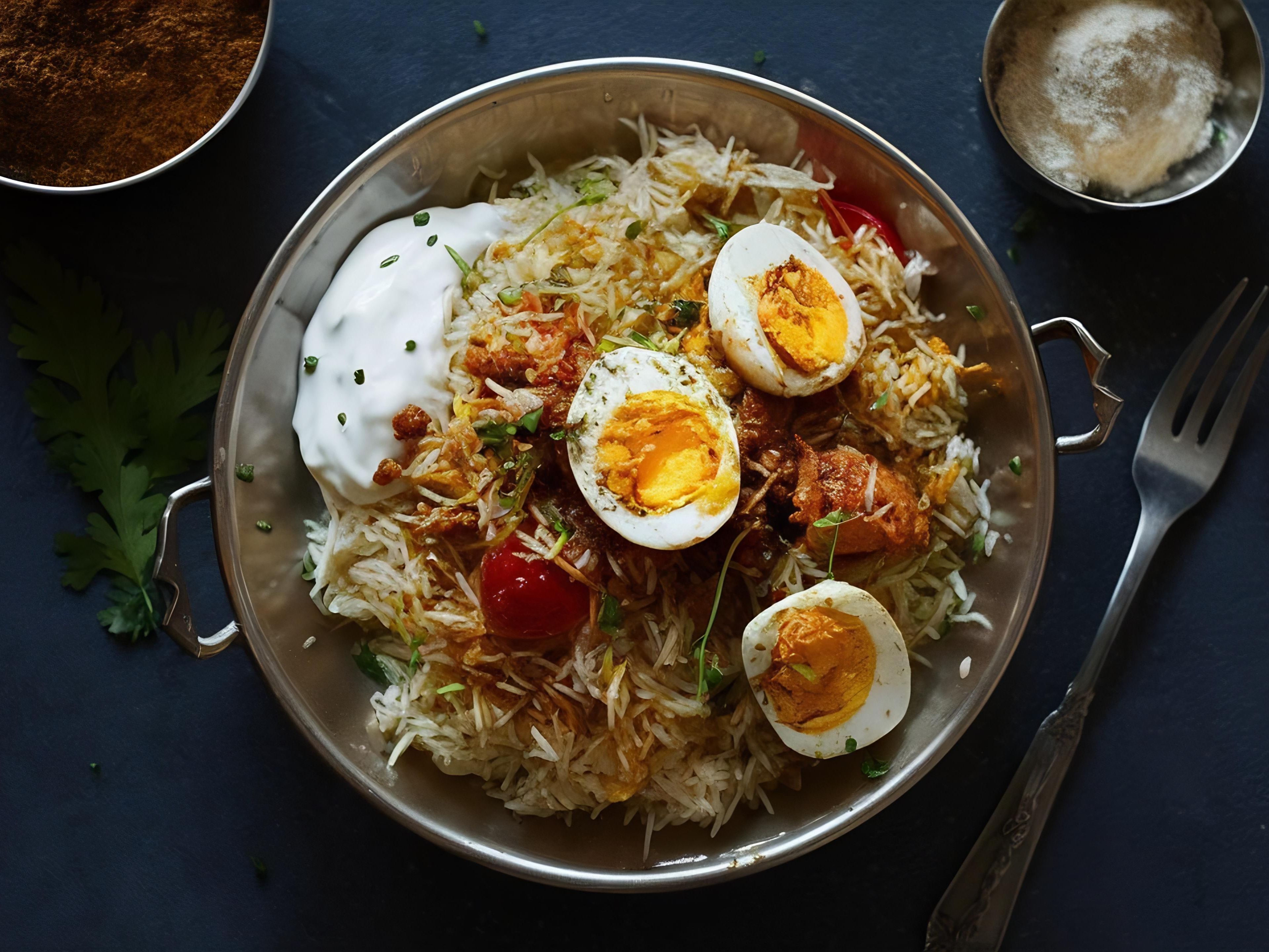 Gongura Egg Biryani.