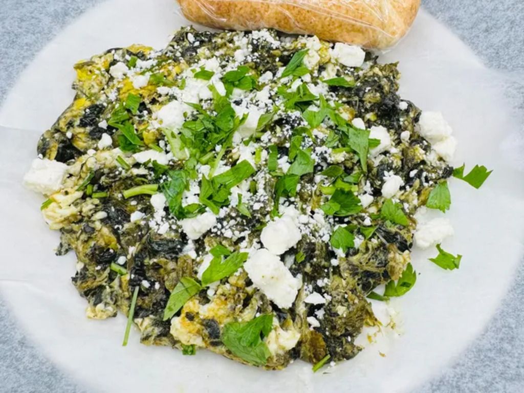 2 Eggs W/ Spinach & Feta.