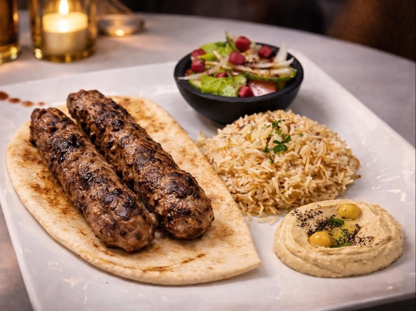 Kafta Kabab Plate.
