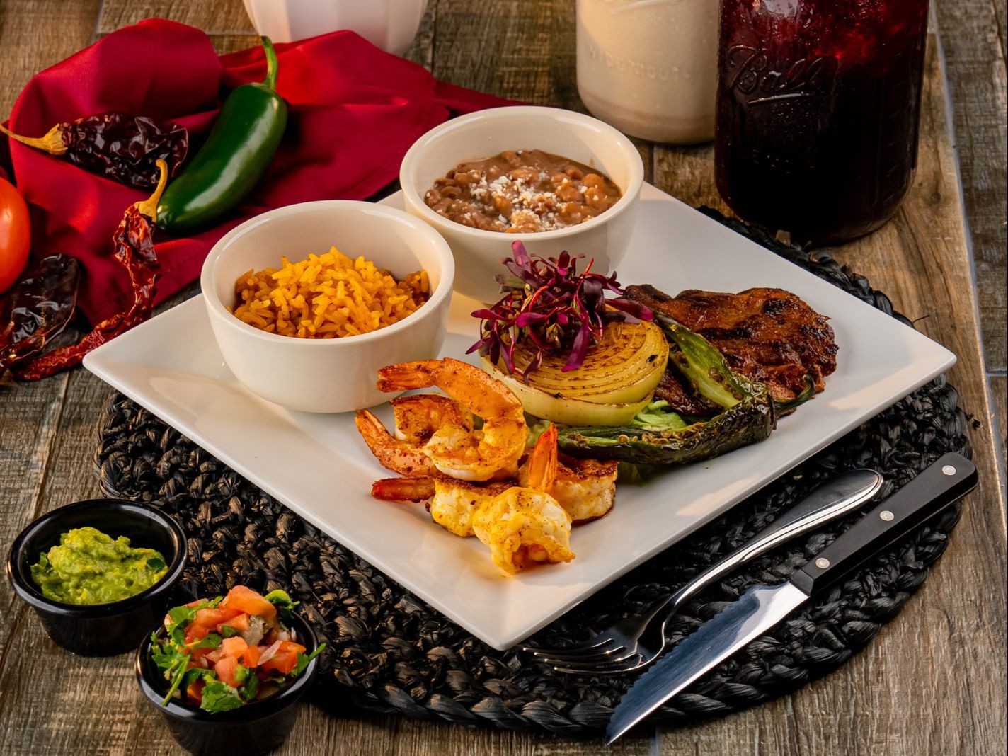 Carne Asada & Shrimp Plate