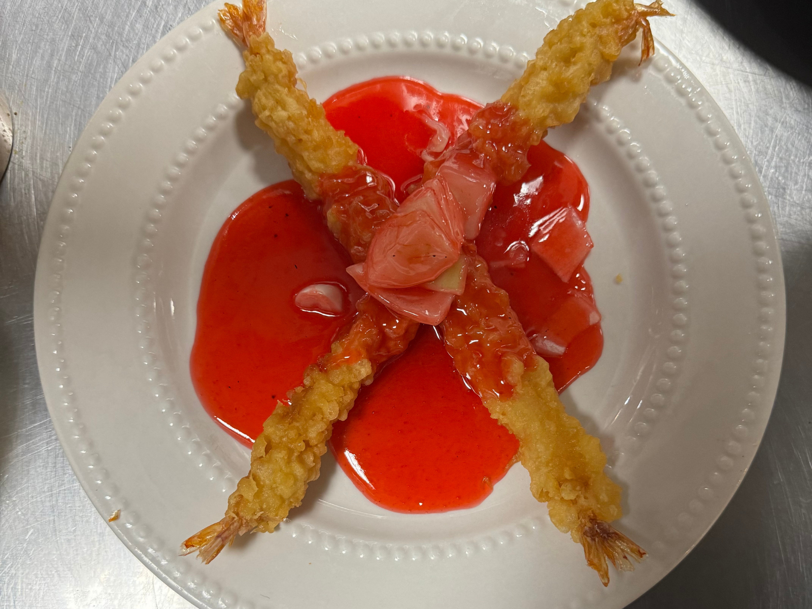 Sweet & Sour Prawns (4 pieces).
