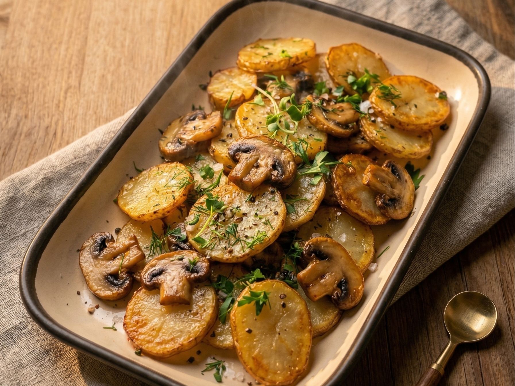 Potato with Mushrooms.