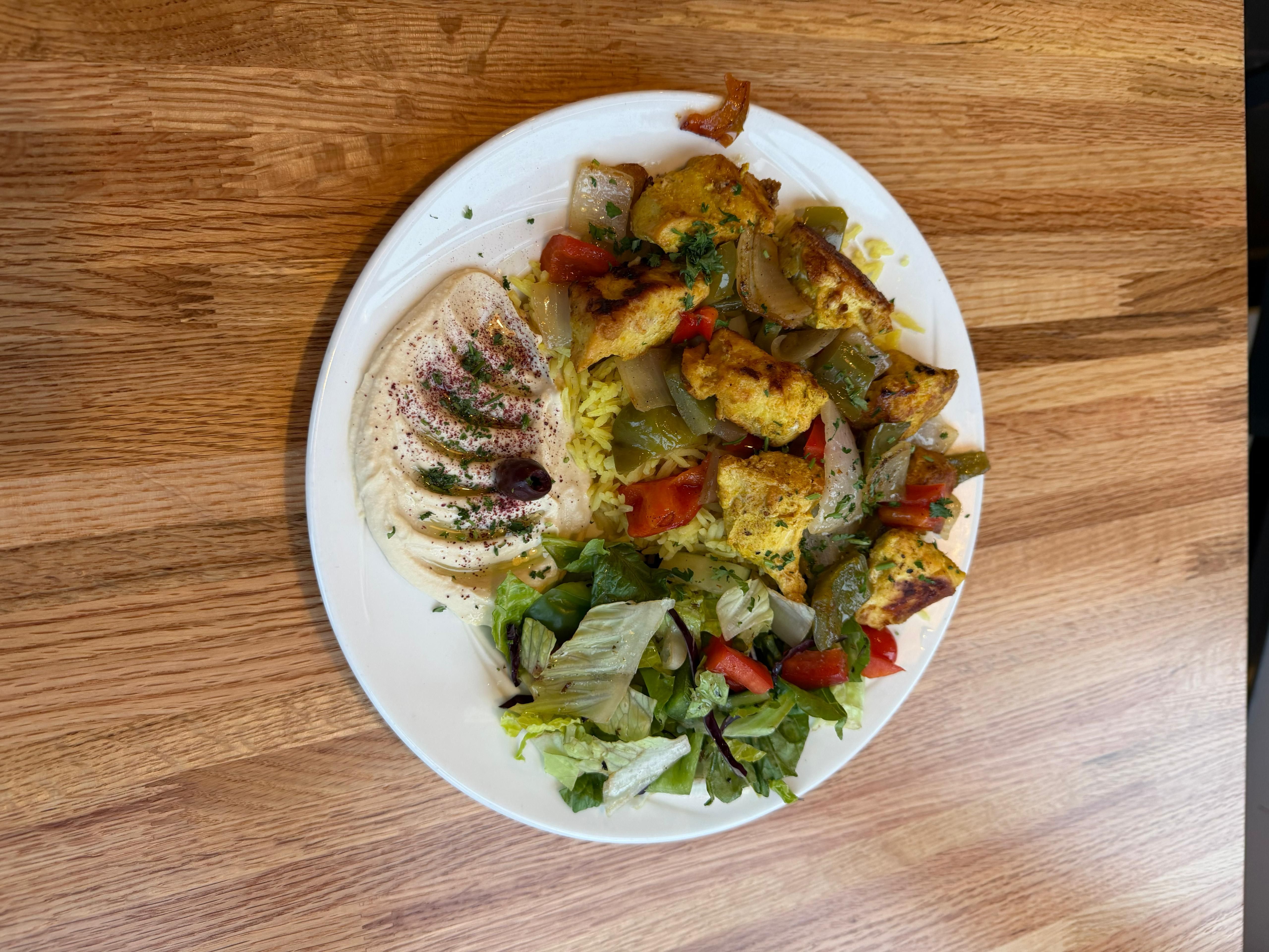 Chicken Kabob Plate.