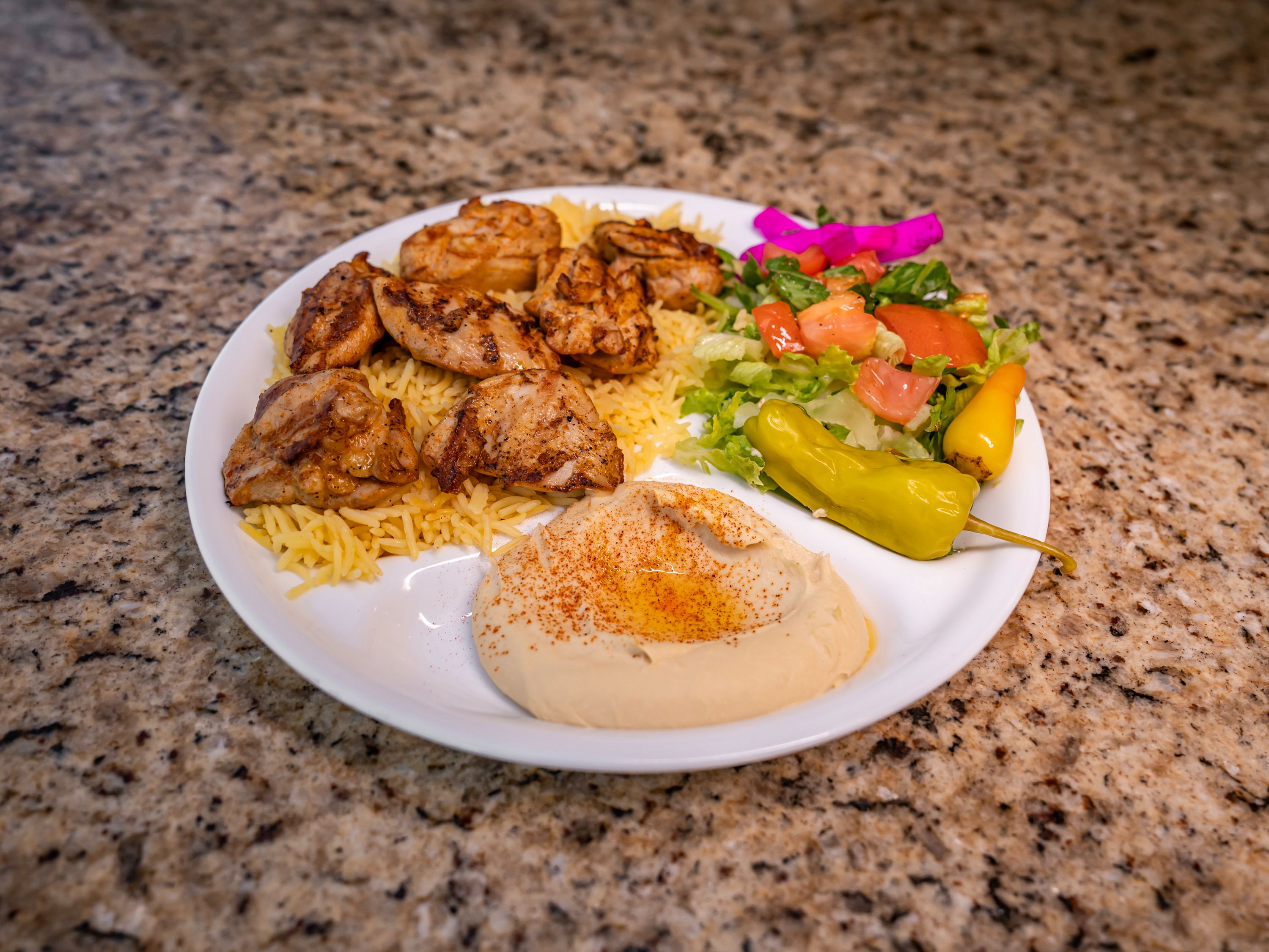 Chicken Kabob Plate.