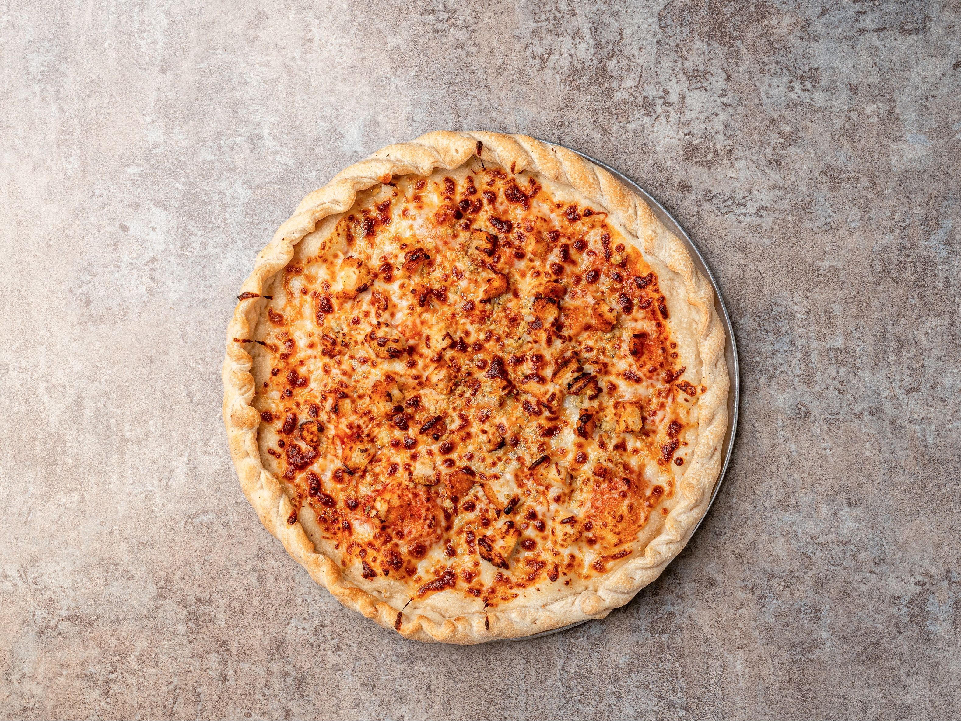 Medium Buffalo Chicken Pizza.