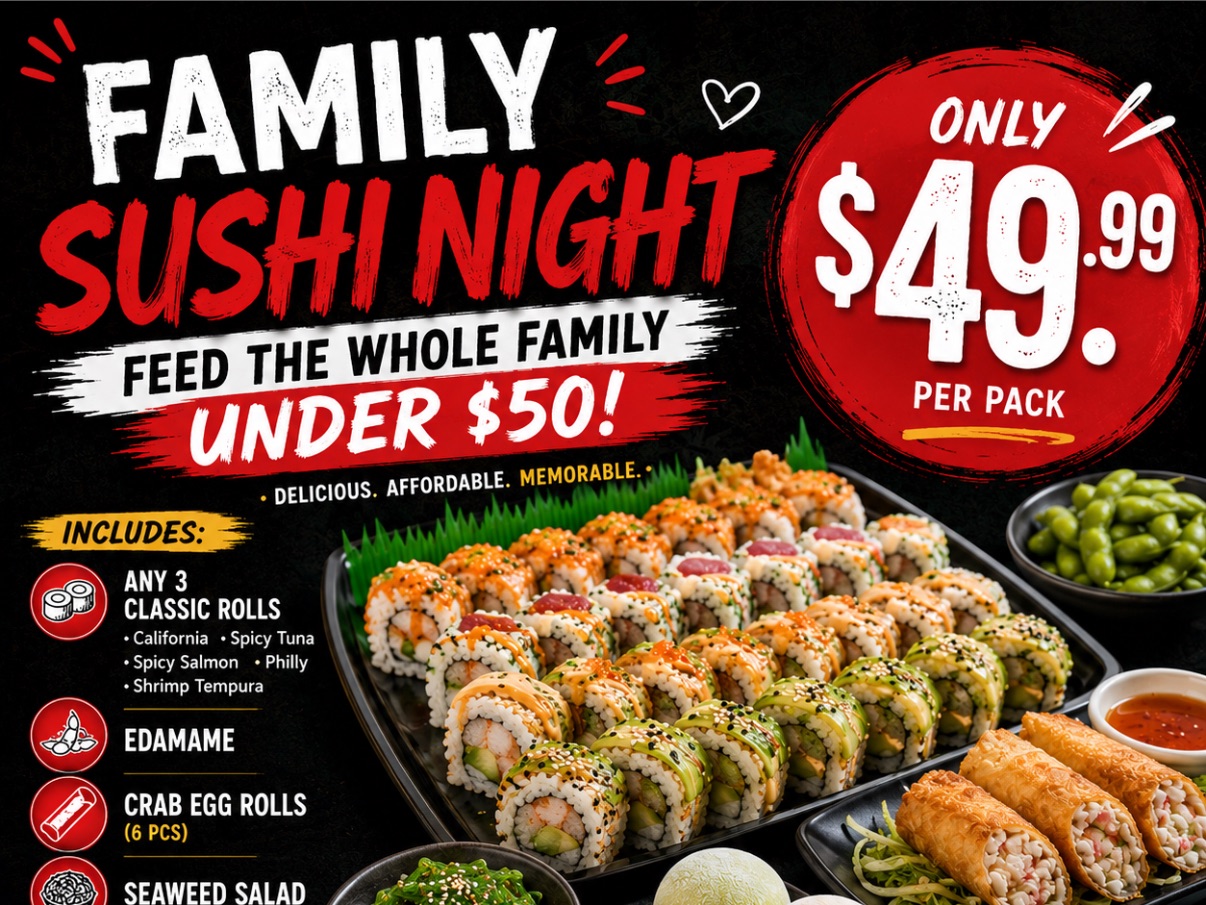 FAMILY SUSHI NIGHT.