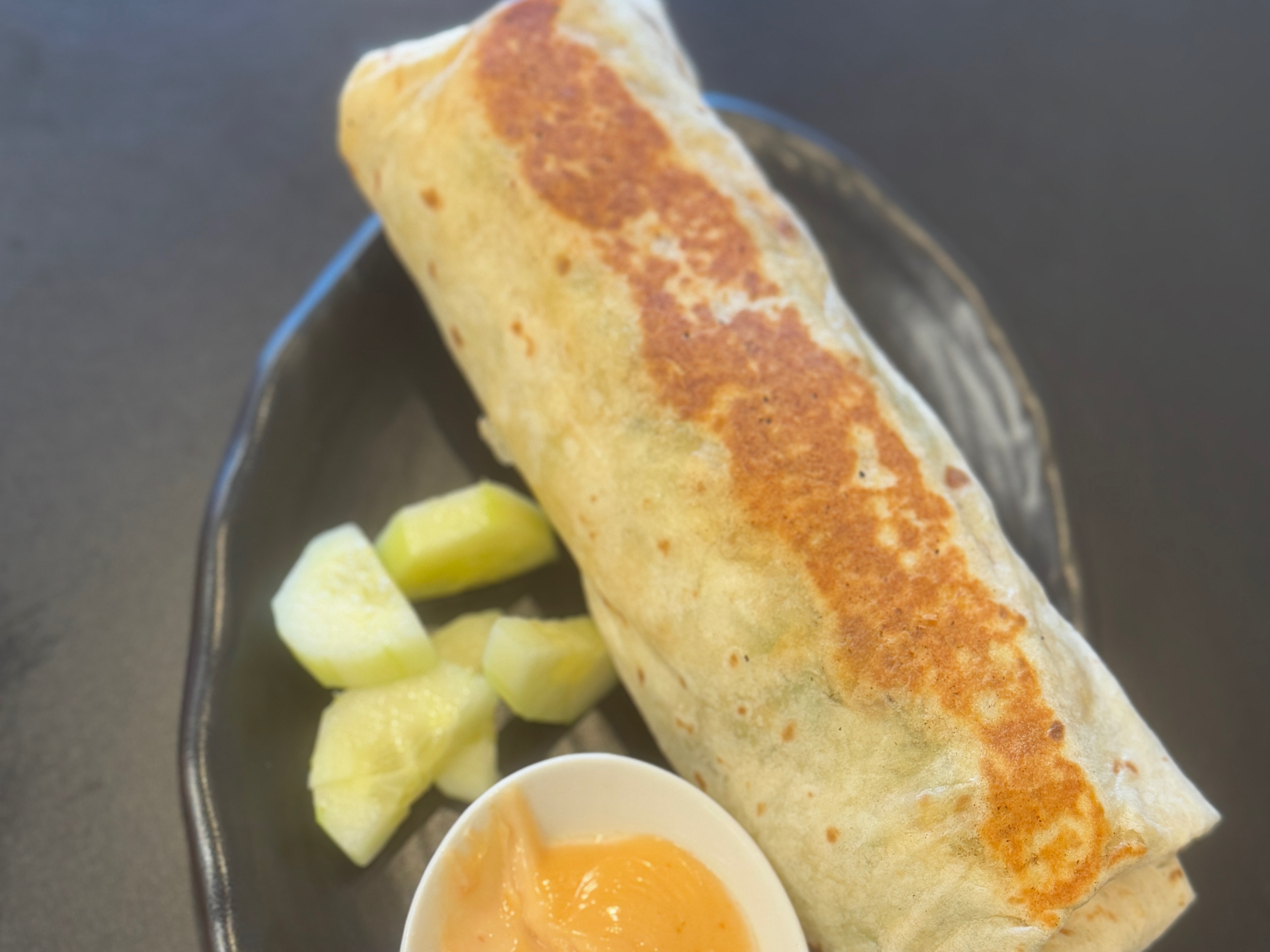 Lodad shawarma ( Beef,chicken, Fries, Tomato, Lettuce,Onion,pepper,sharjah Sauce).