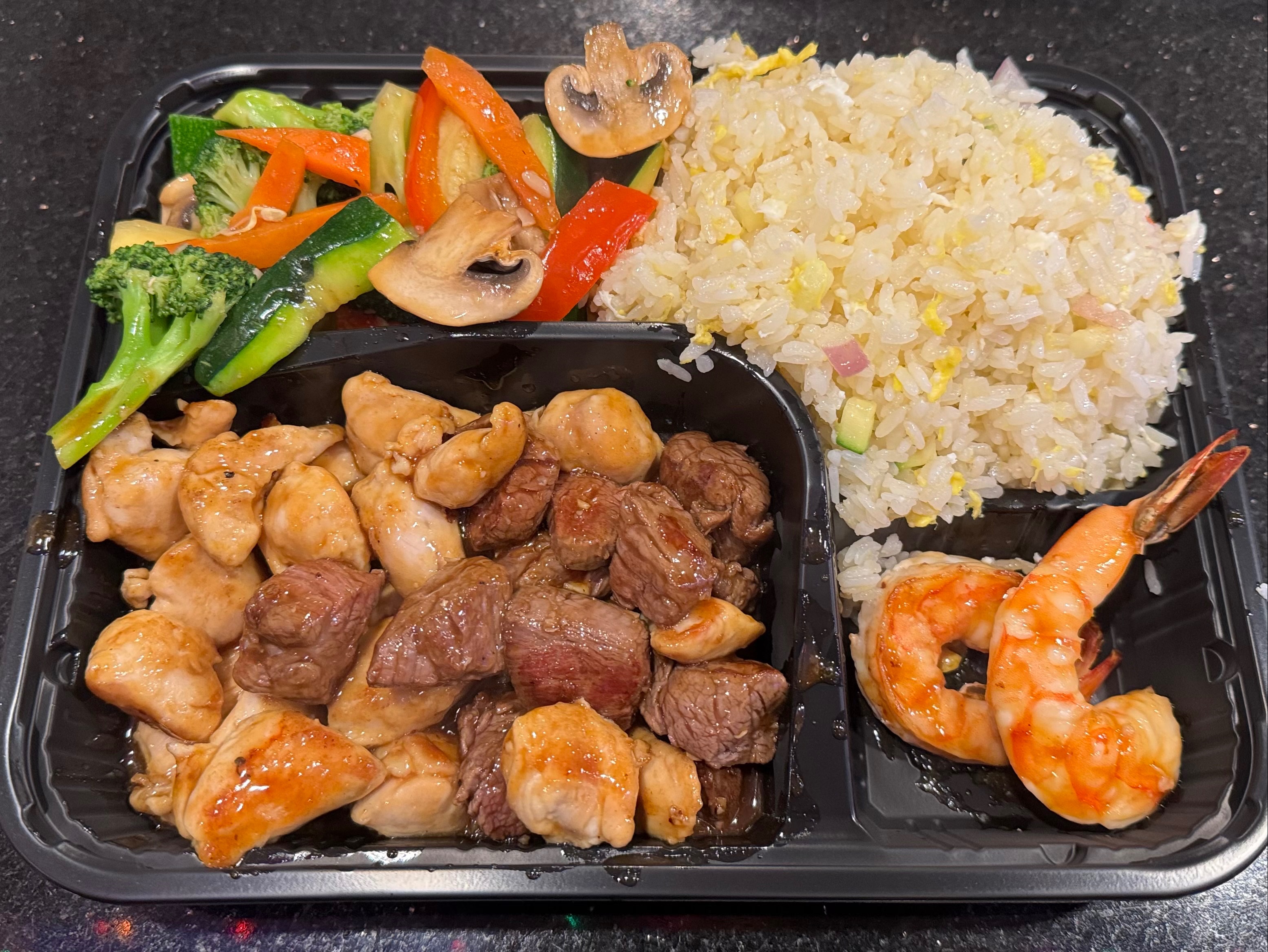 (H) Filet Mignon & Chicken.