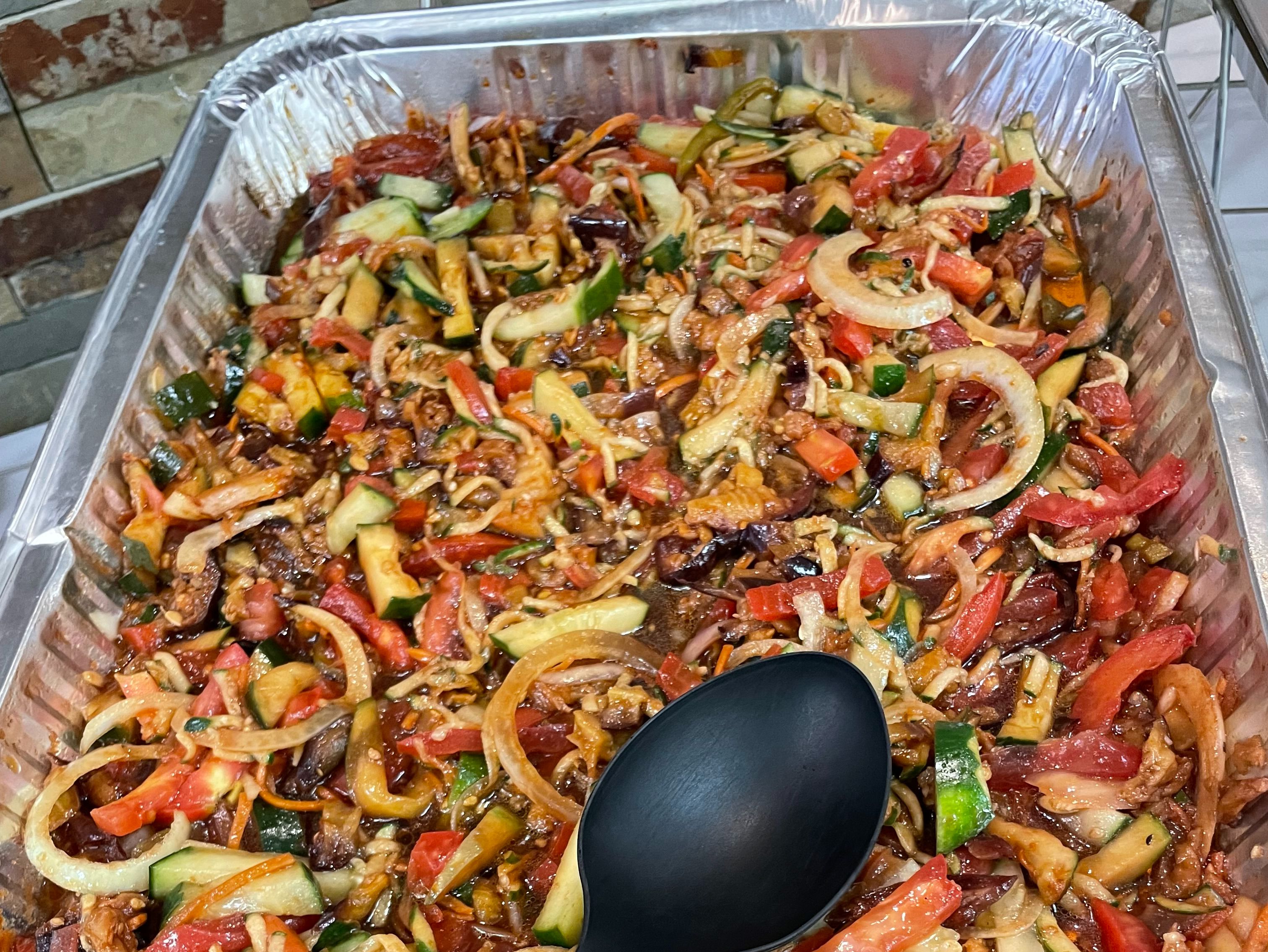 1/2 Size Foil Container Eggplant Salad