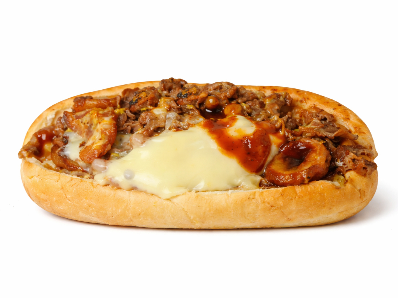 #34 BBQ Cheesesteak Belly Buster.