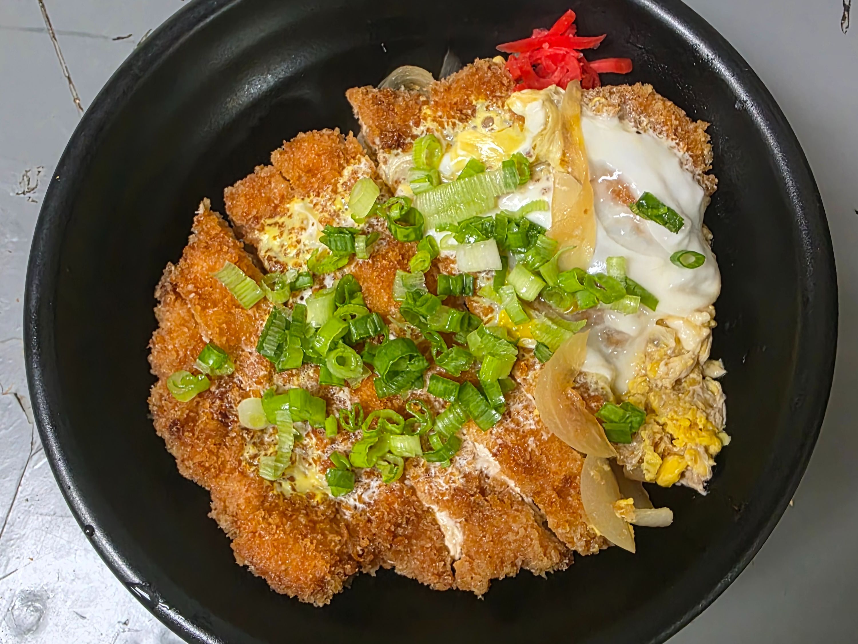 B6. Chicken Katsu Don & Miso Soup.