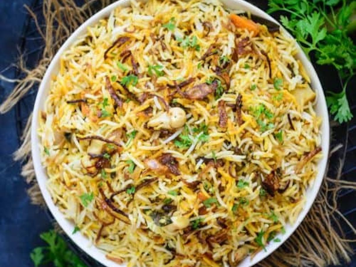 Vegetable Dum Biryani.