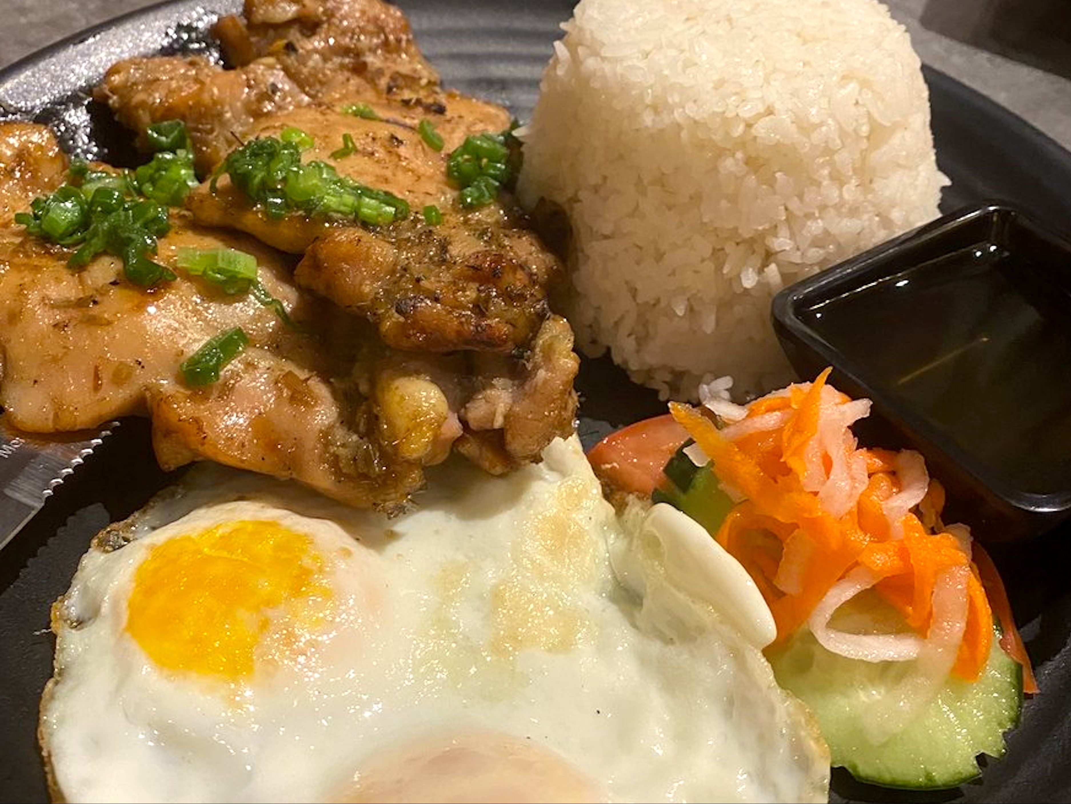 Lemongrass Chicken Rice Eggs.