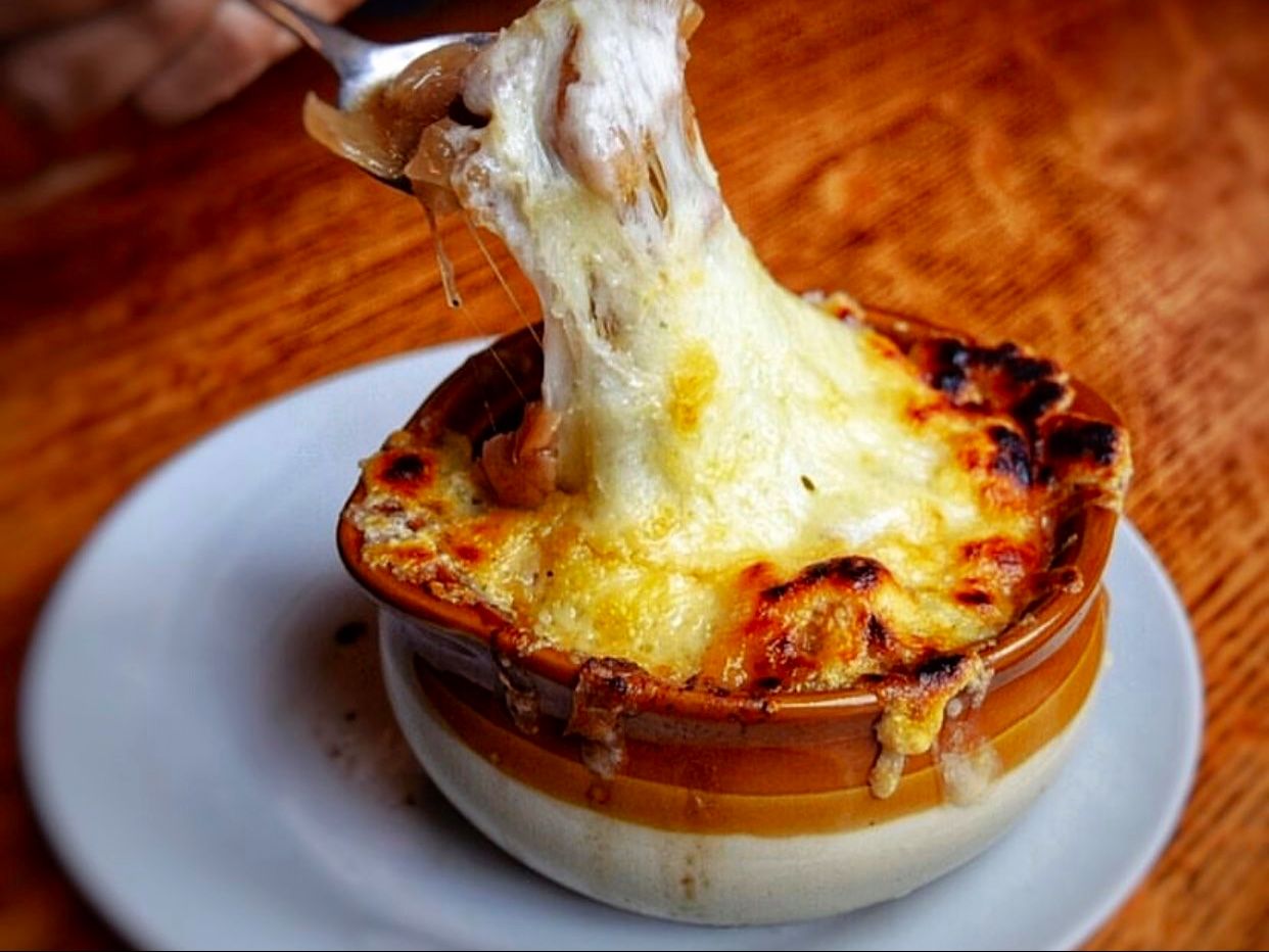 Baked French Onion Soup.