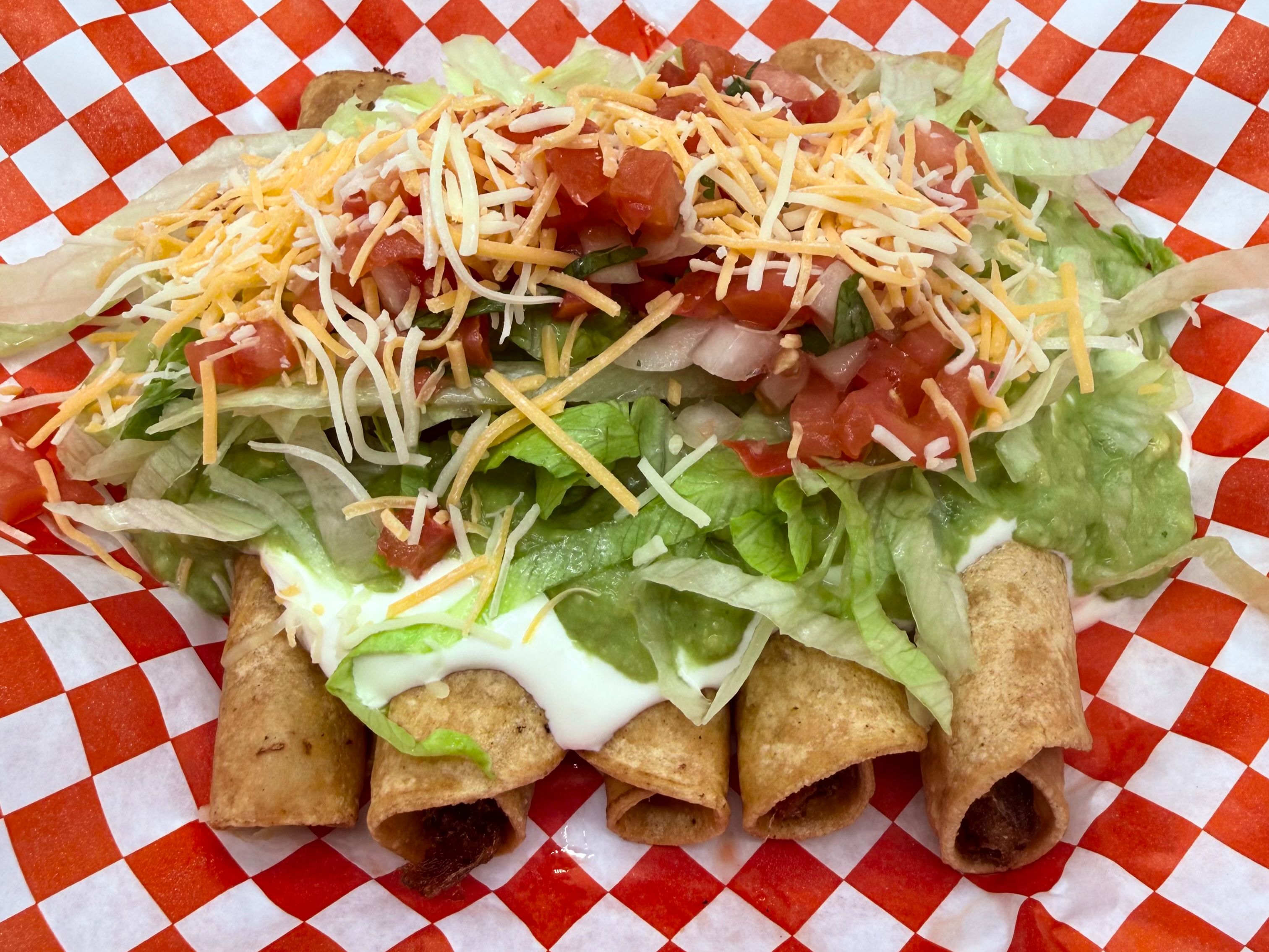 5 Rolled Tacos.