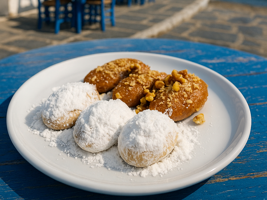Greek Cookies (Kourambiedes & Melomakarona).