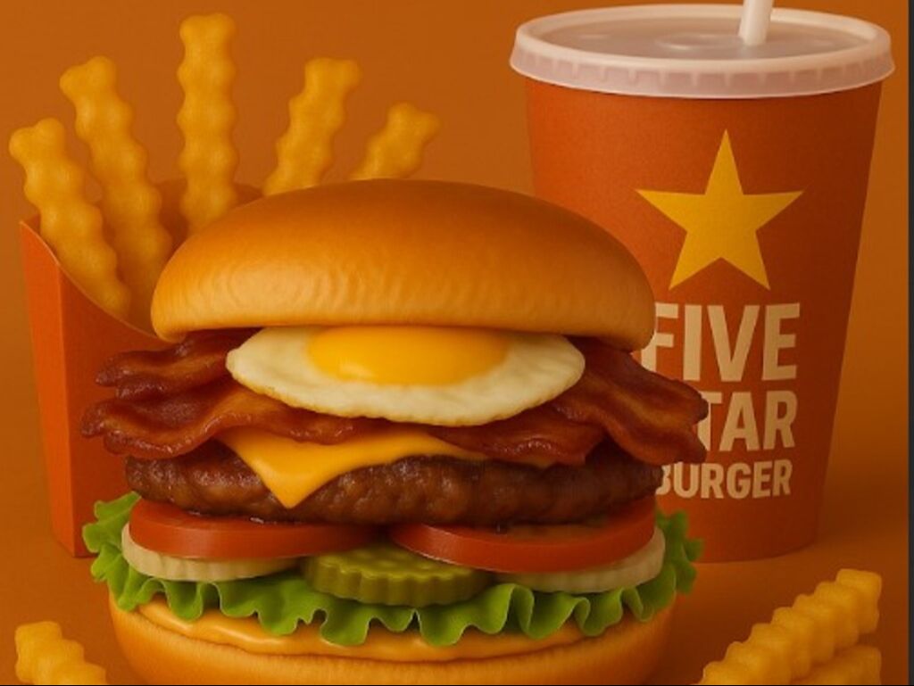 13.Bacon & Eggs Burger Combo