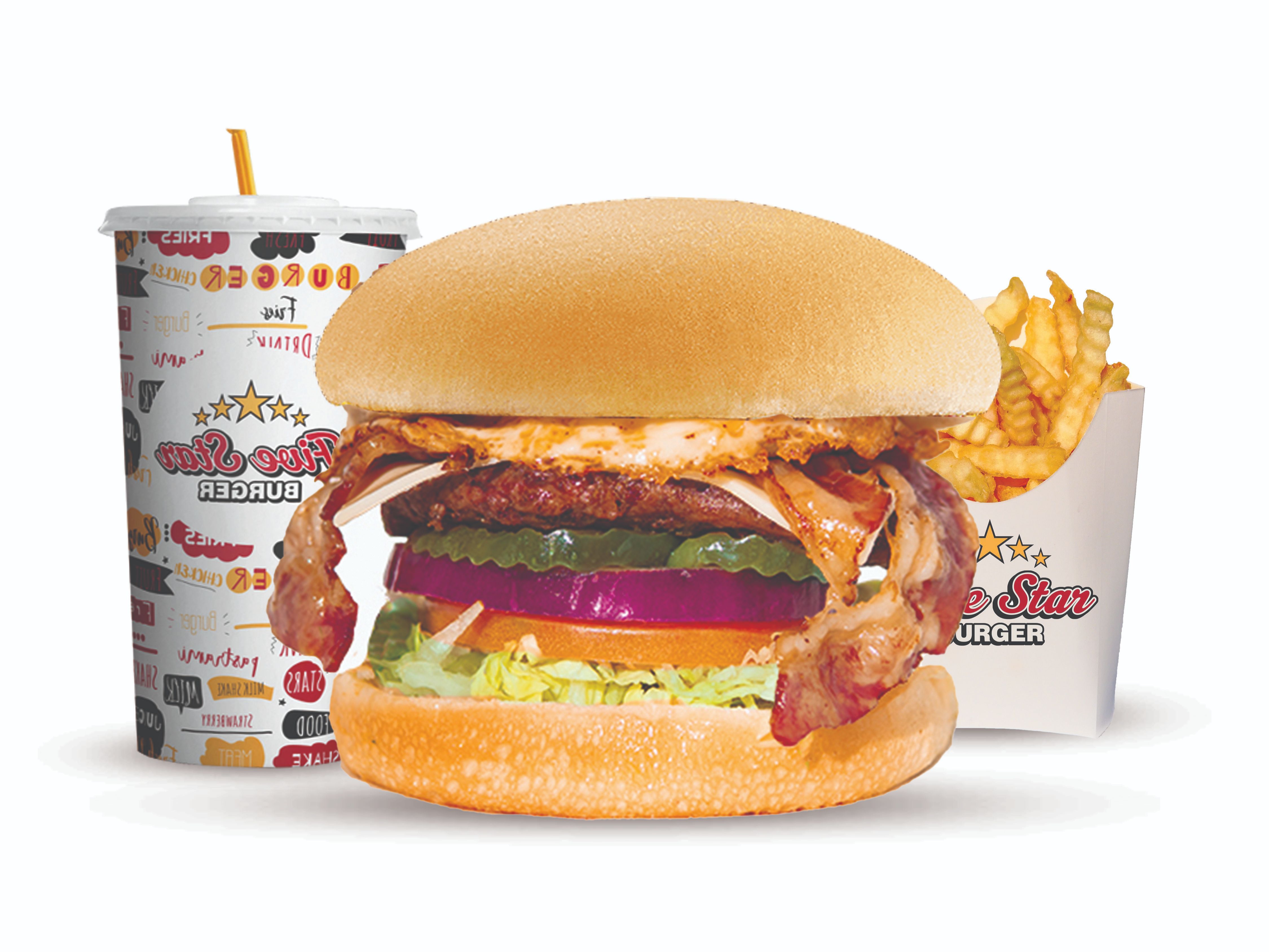 12.Bacon & Eggs Burger Combo.