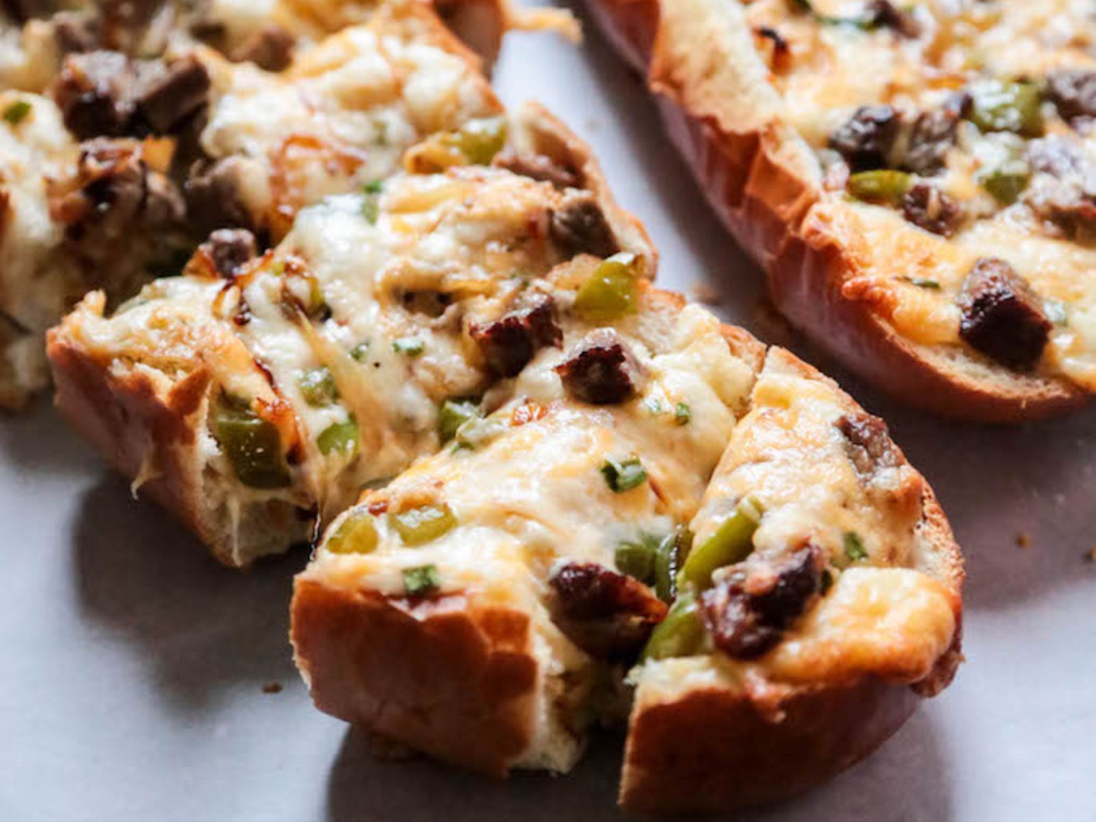 Garlic bread Cheese Steak.