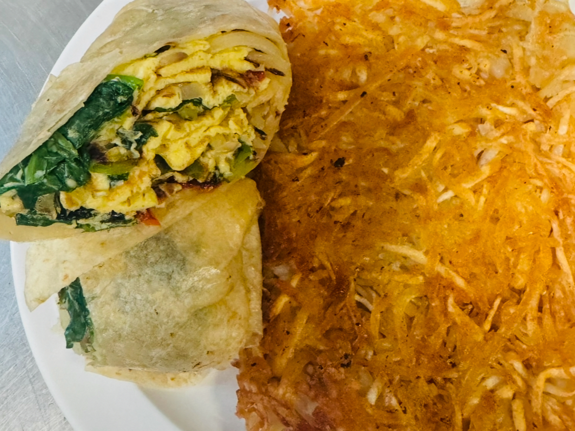 Veggie Scrambled Burrito.
