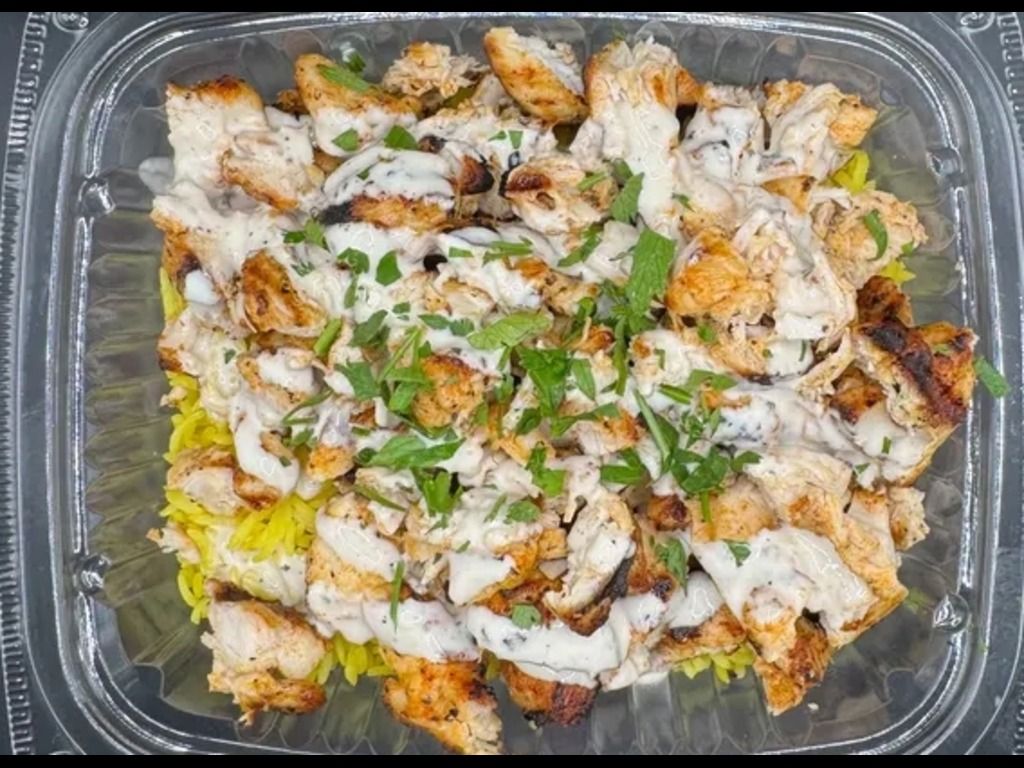 CHICKEN SHAWARMA RICE BOWL.