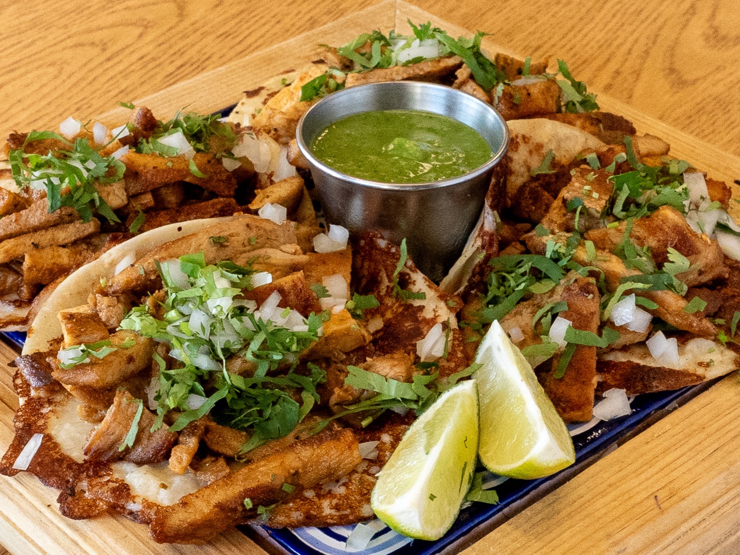 Chicken BBQ Tacos al Queso.