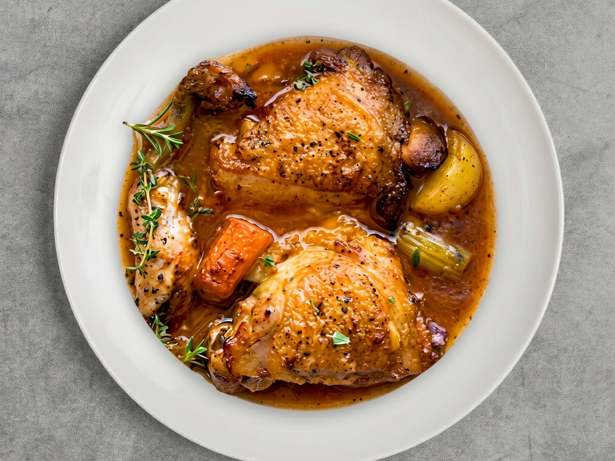 Sweet Brown Stewed Chicken.