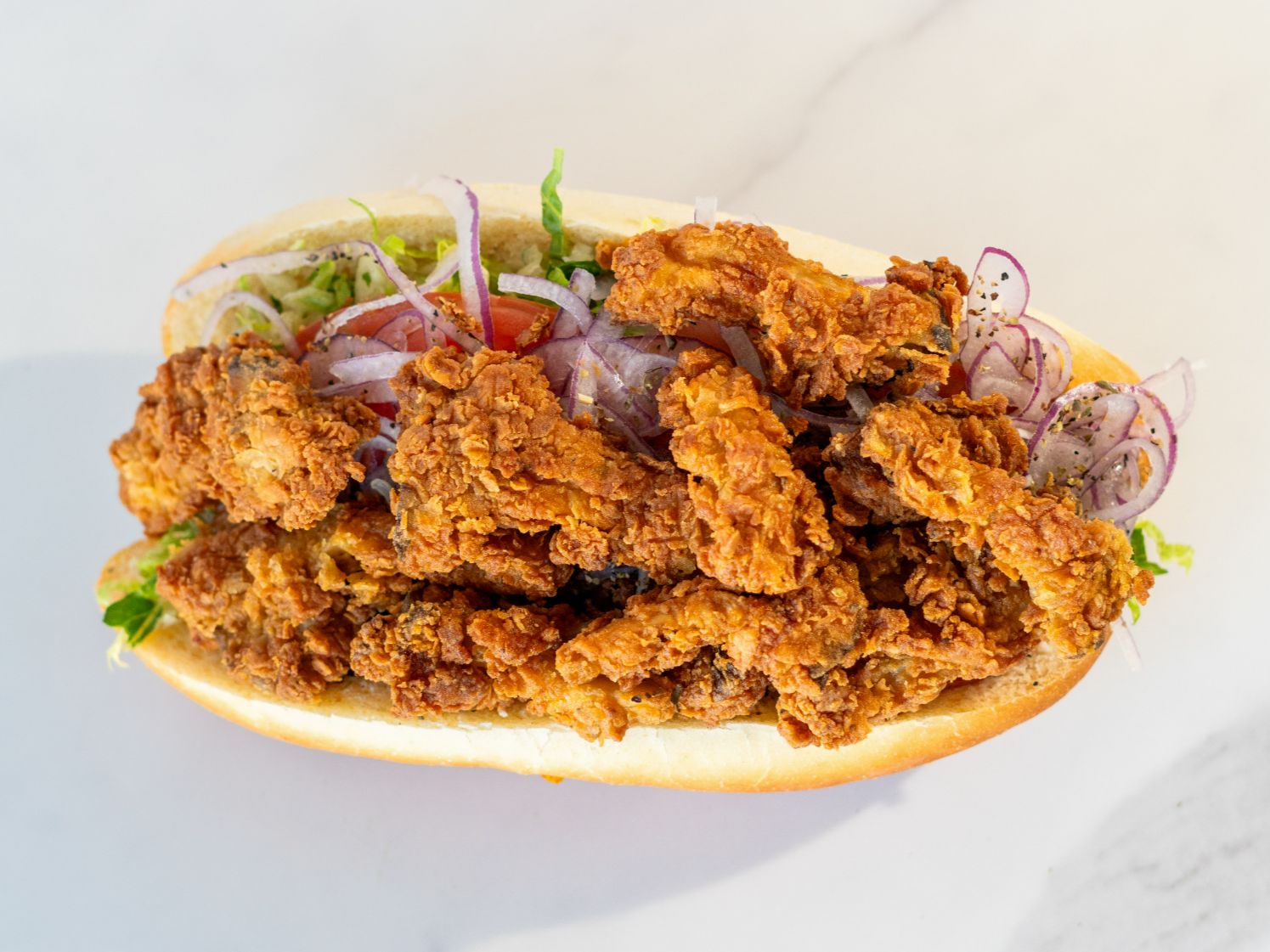 Fried Oyster Mushroom Hero