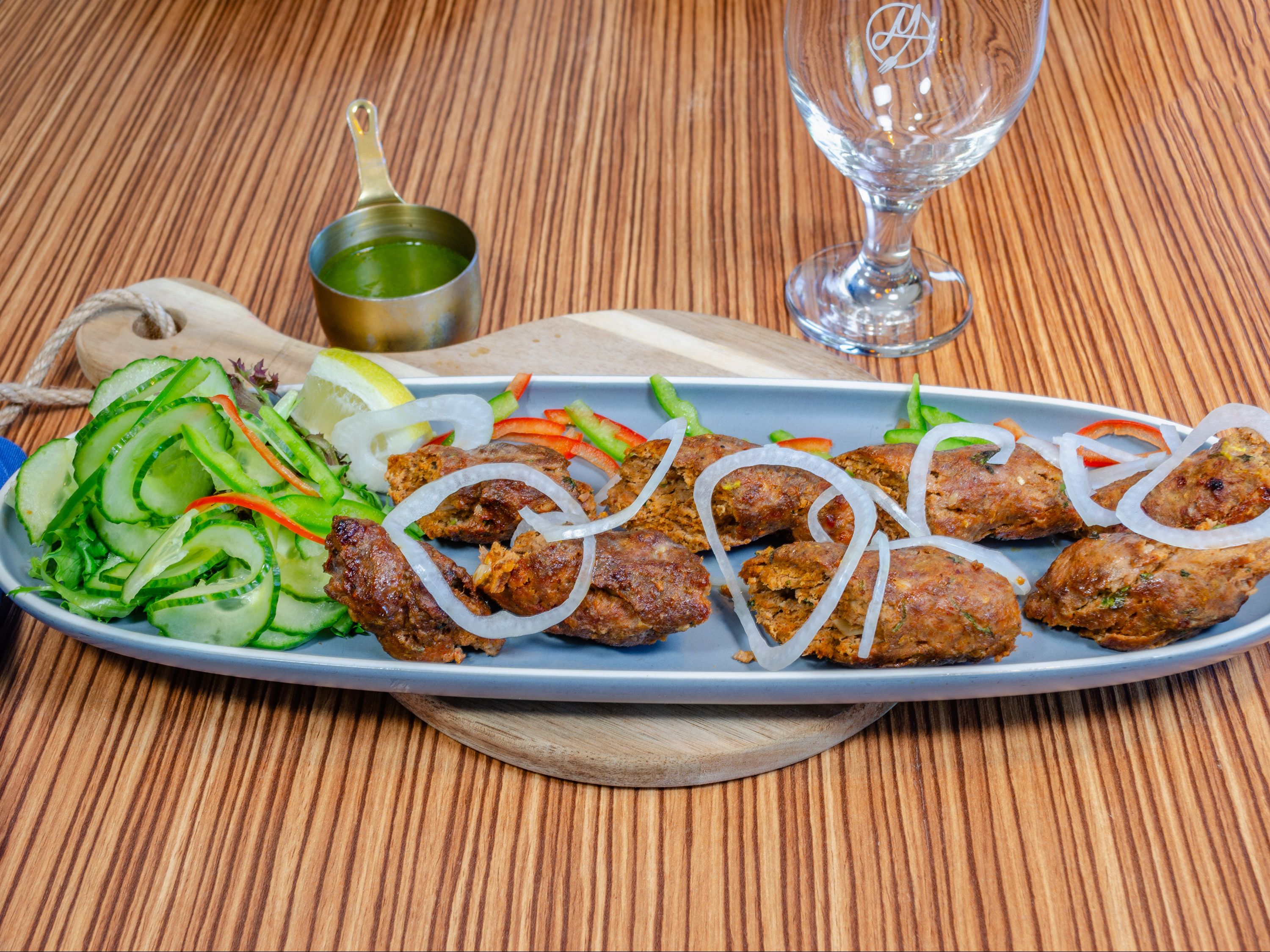 Lamb Seekh Kebab.