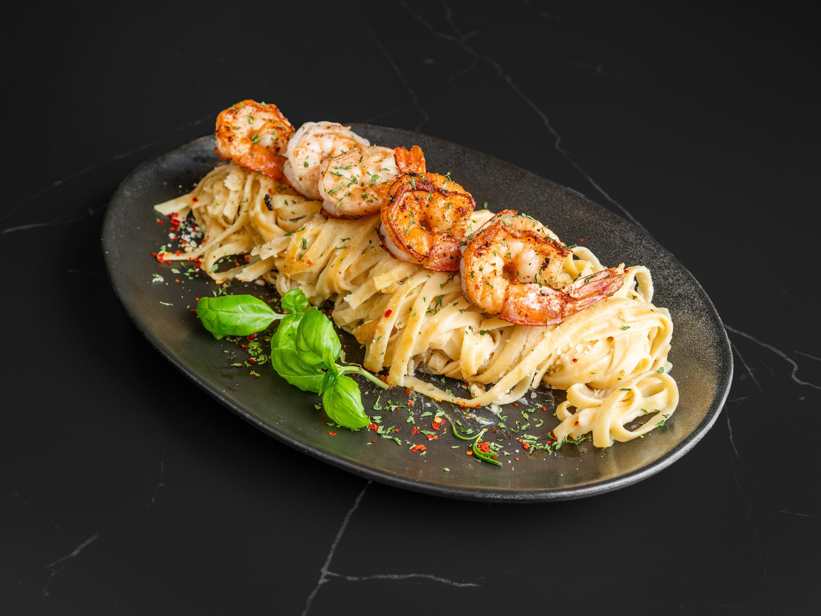 Shrimp Alfredo.
