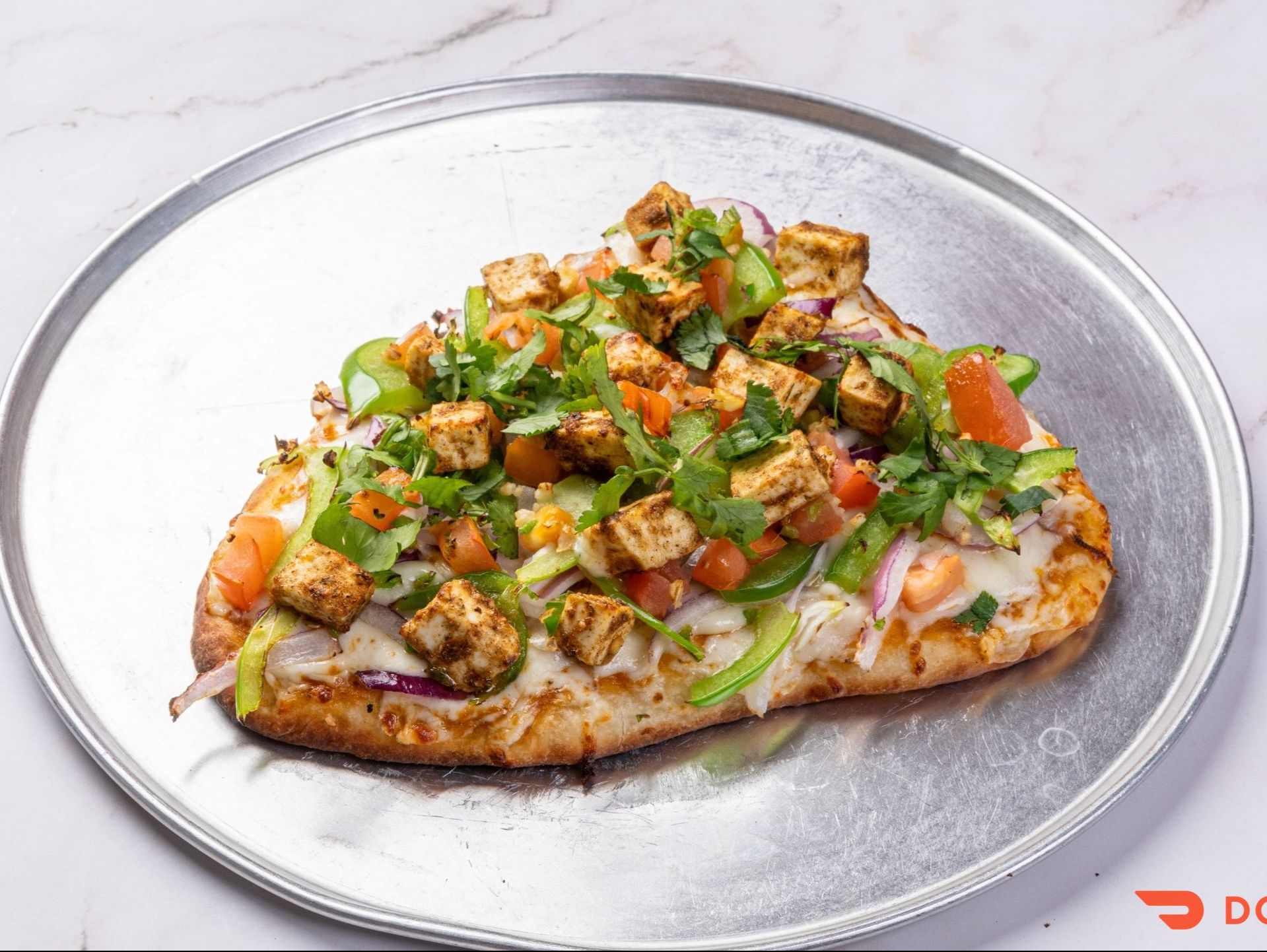 Shahi Paneer Naan Pizza