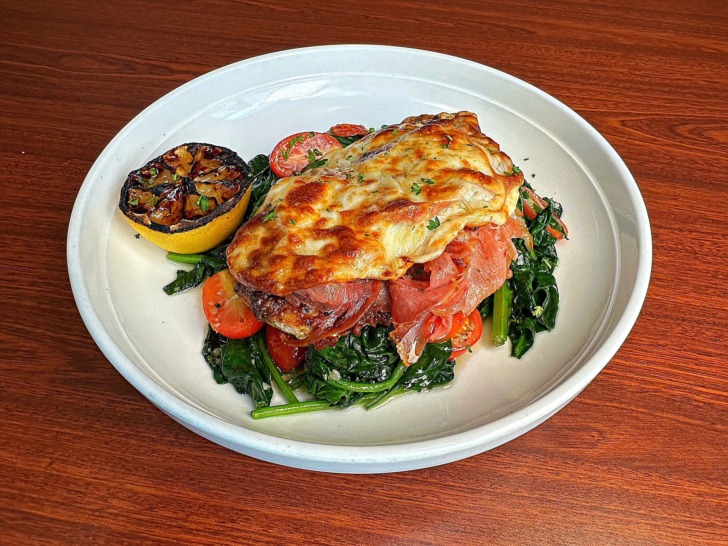 Chicken with Prosciutto and Gouda.