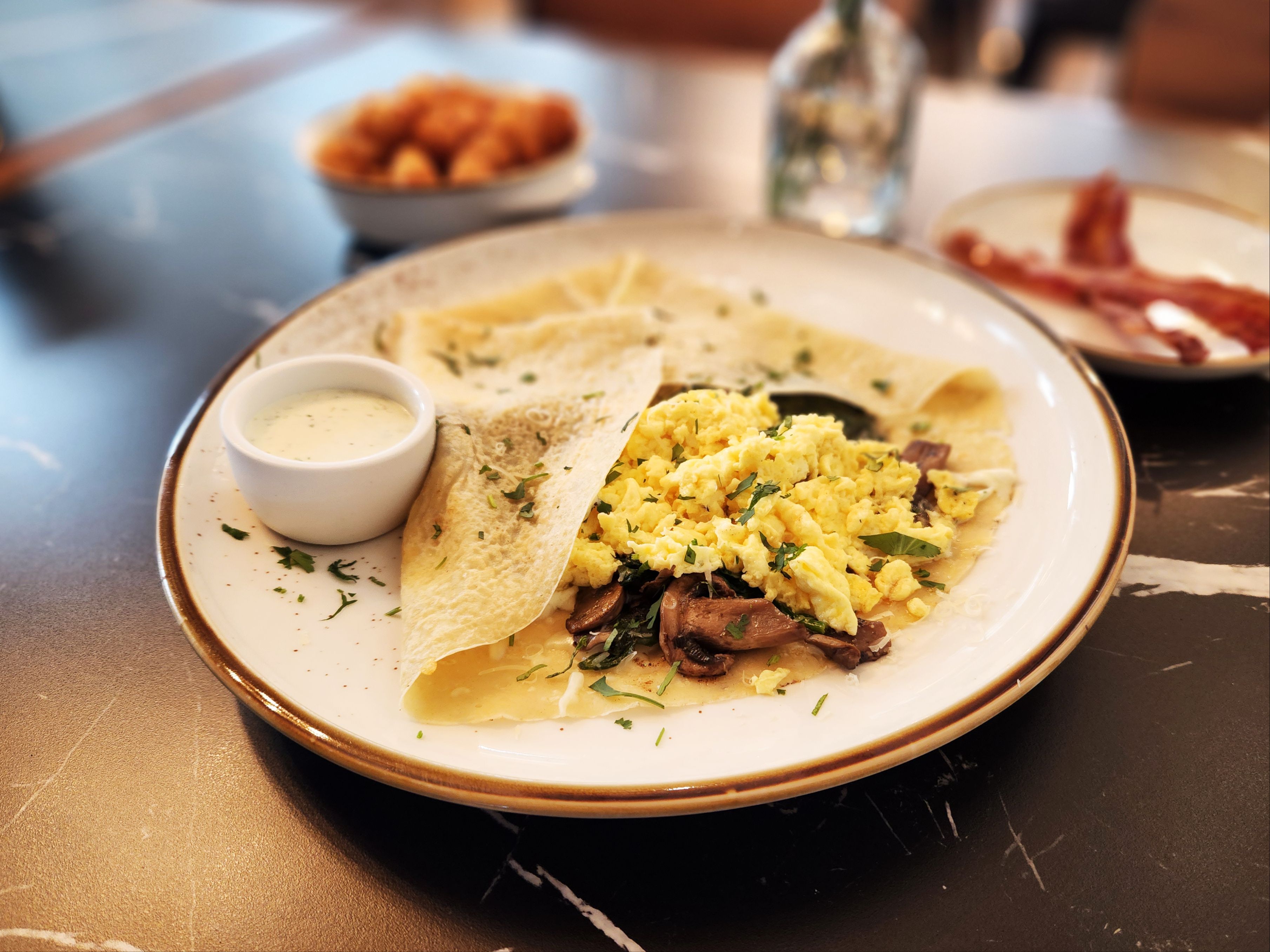 Le Gabrielle Breakfast Crepe.