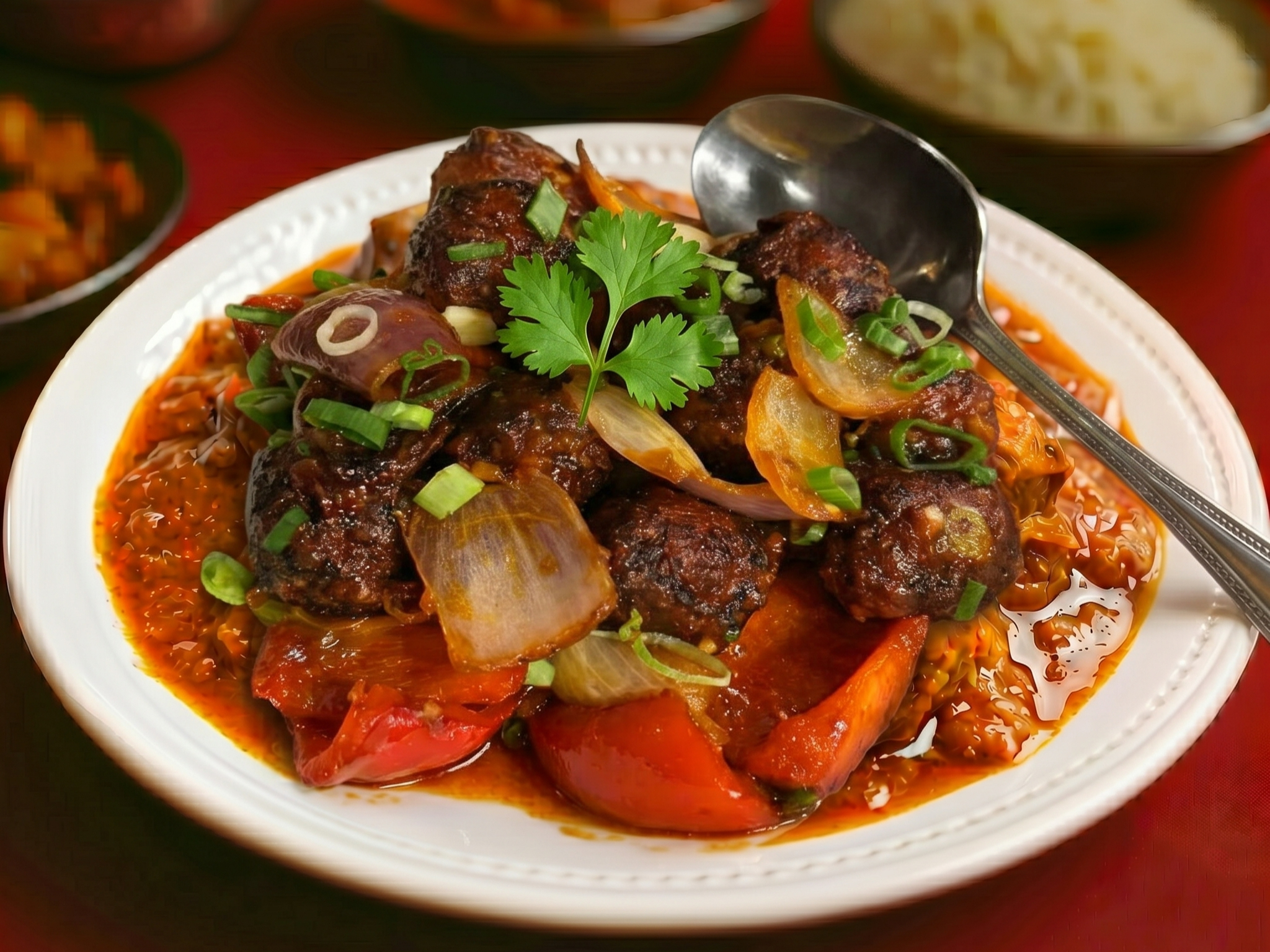 Veg Manchurian.