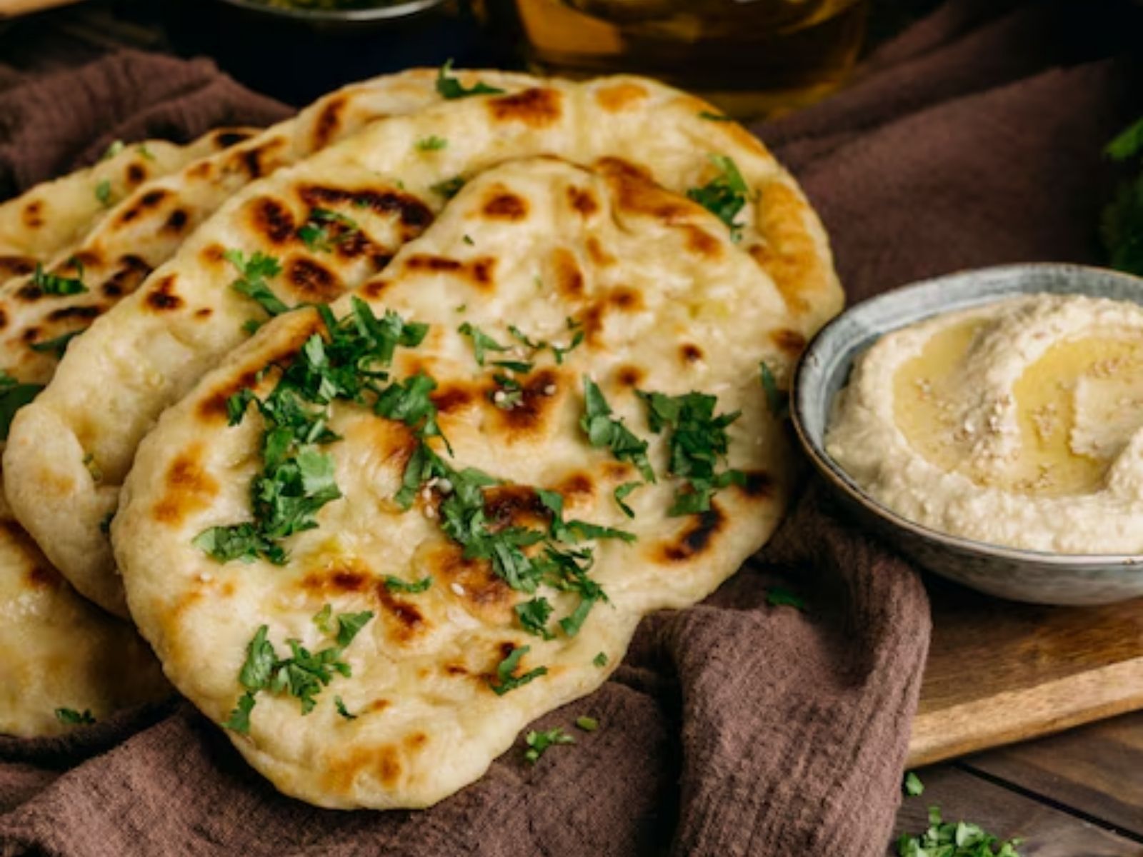 Delicious Garlic Naan Awaits