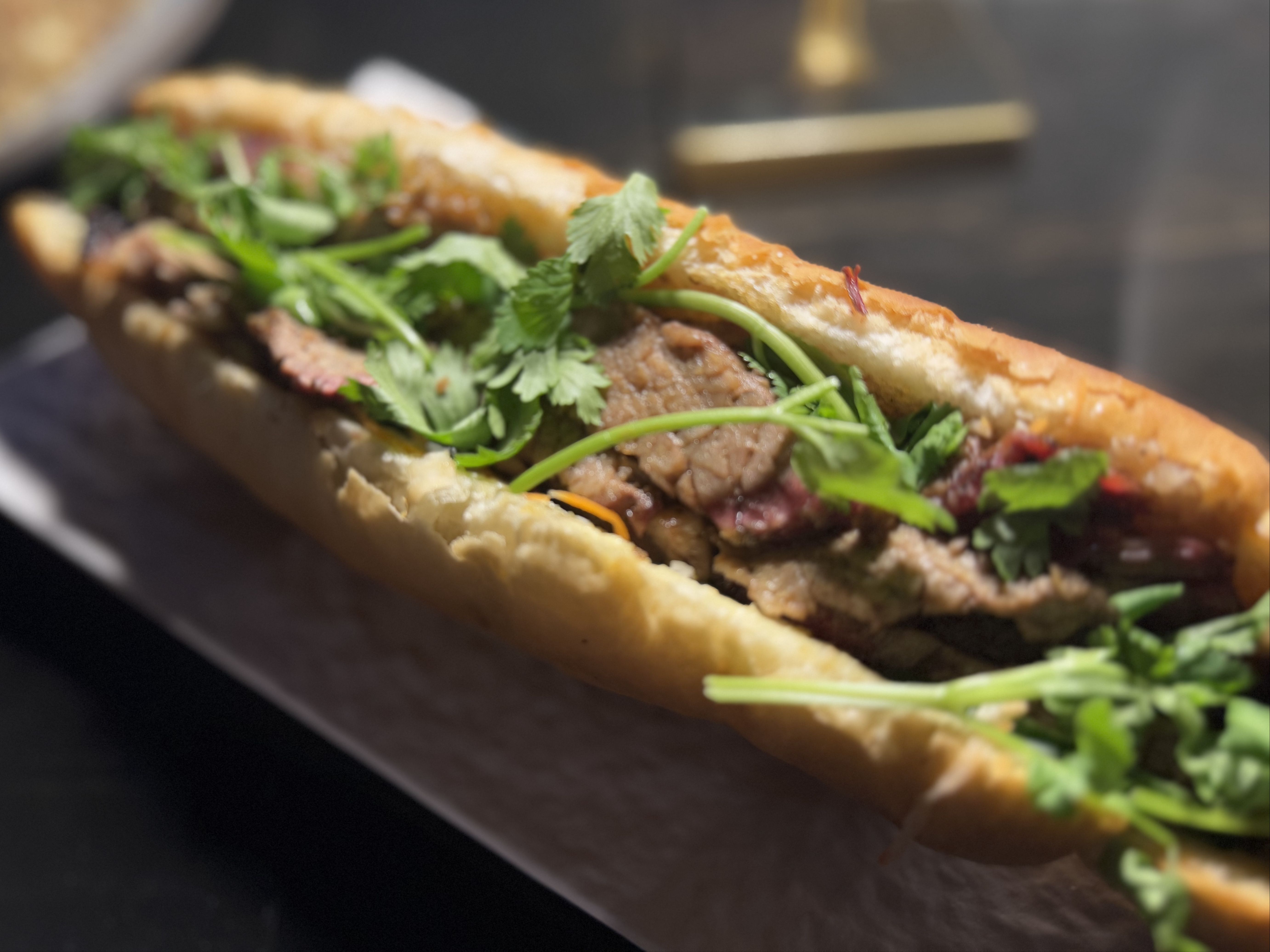 SMOKED BRISKET BANH MI.