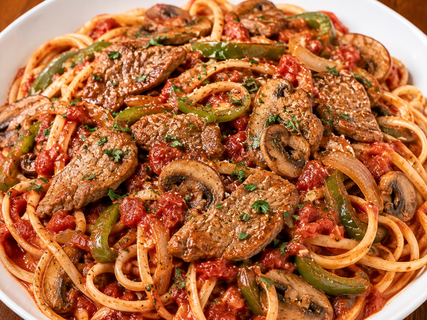 VEAL CACCIATORE LINGUINE.