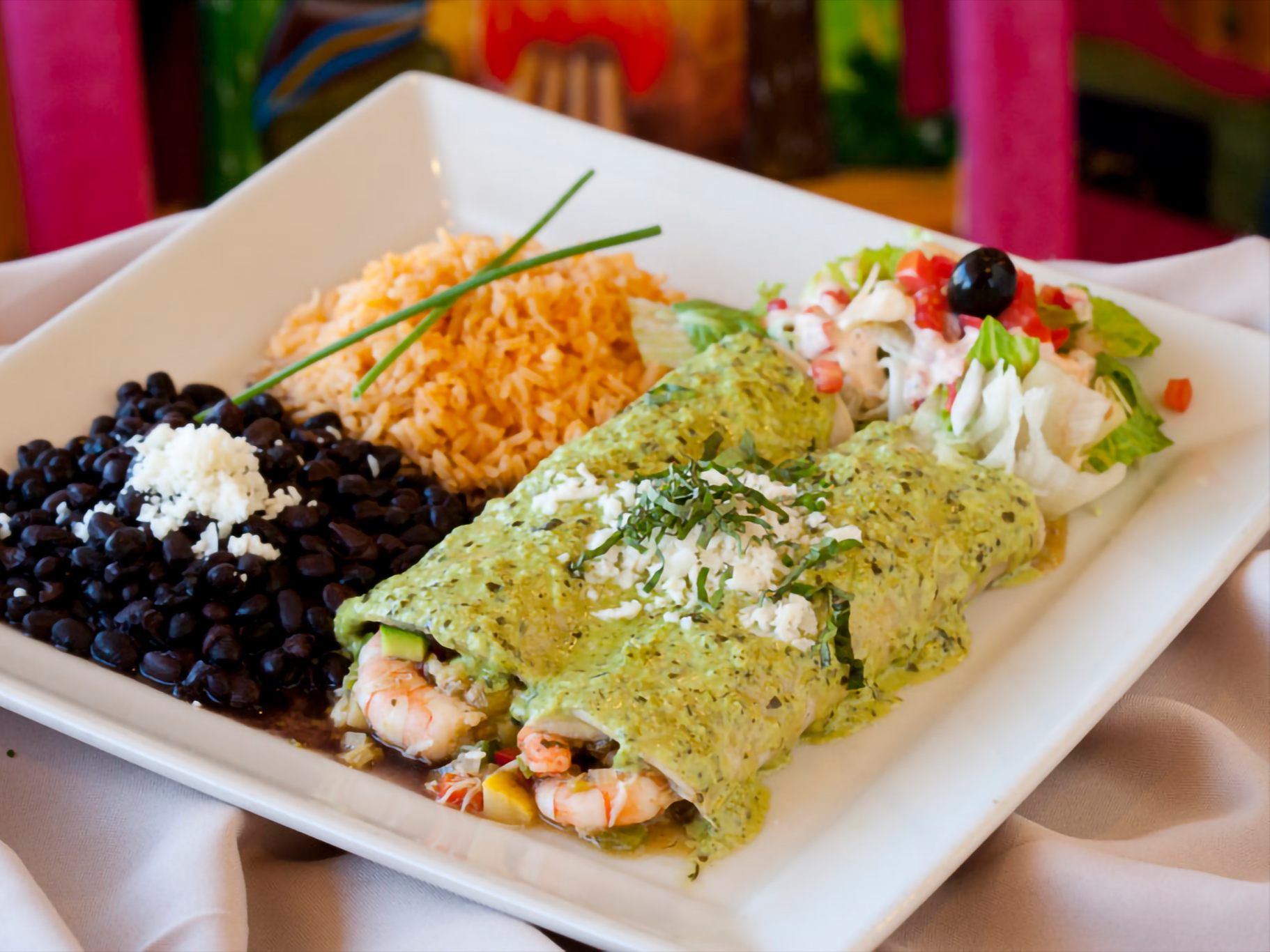 Shrimp & Crab Enchiladas.